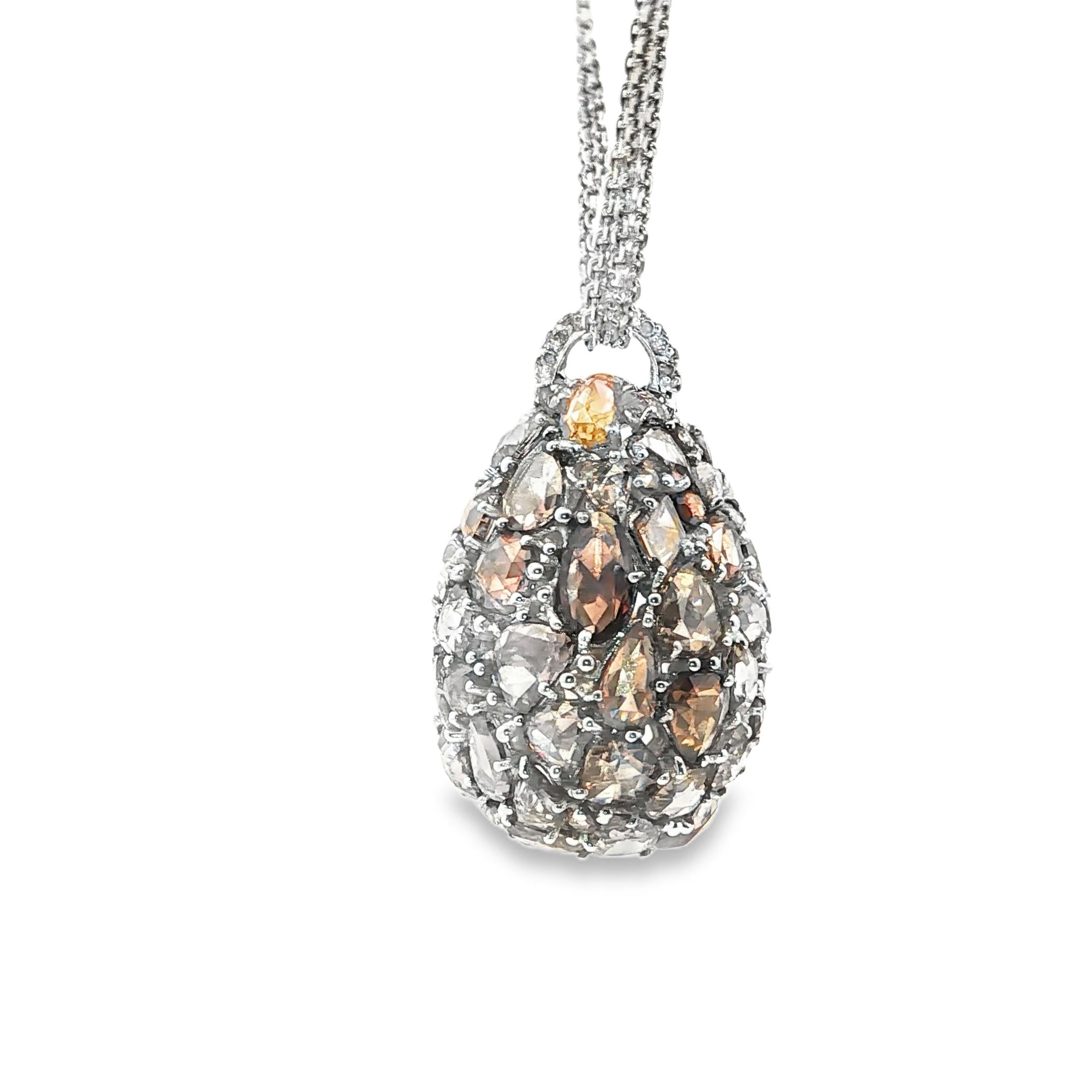 Chopard Champagne Diamond Egg Pendant Necklace