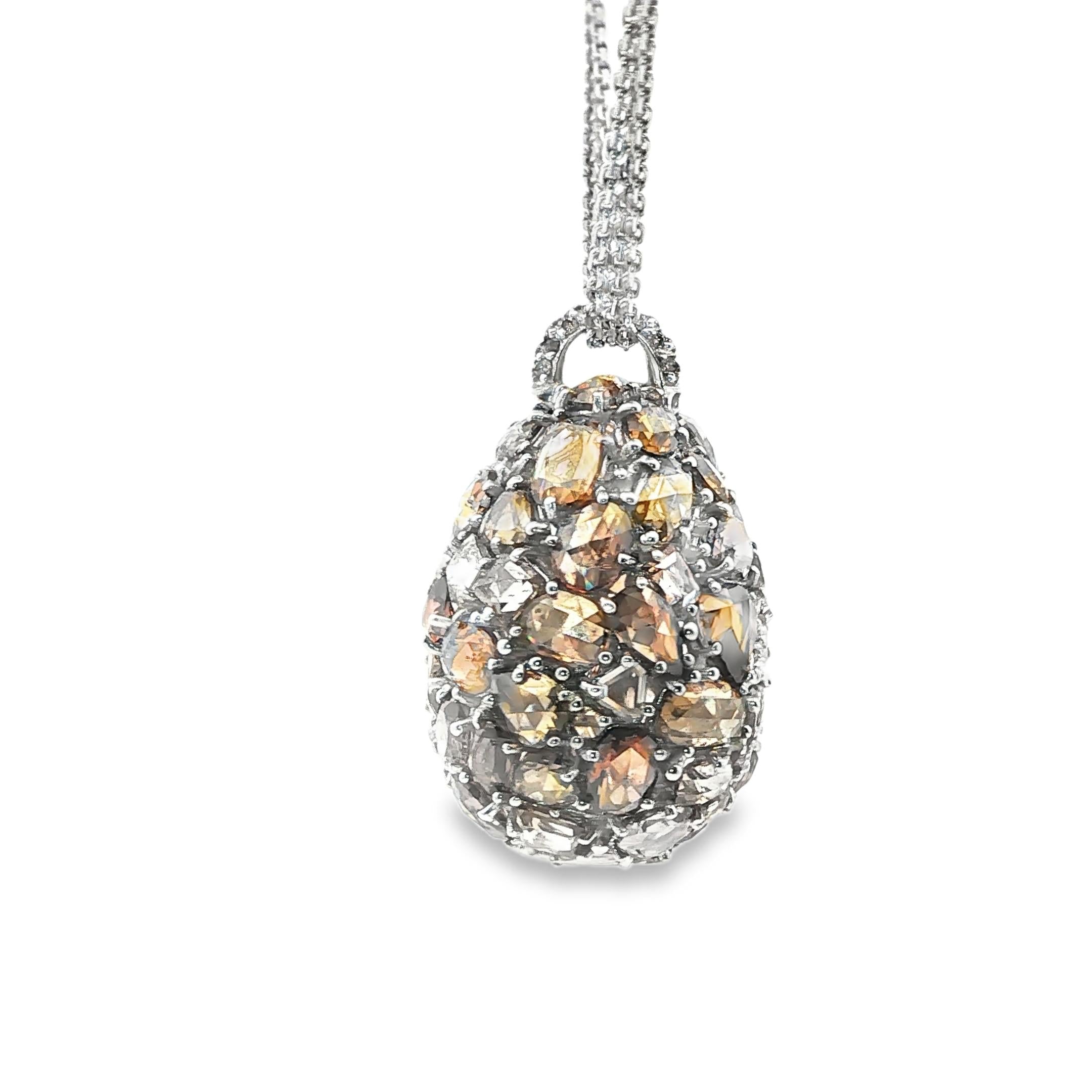 Chopard Champagne Diamond Egg Pendant Necklace