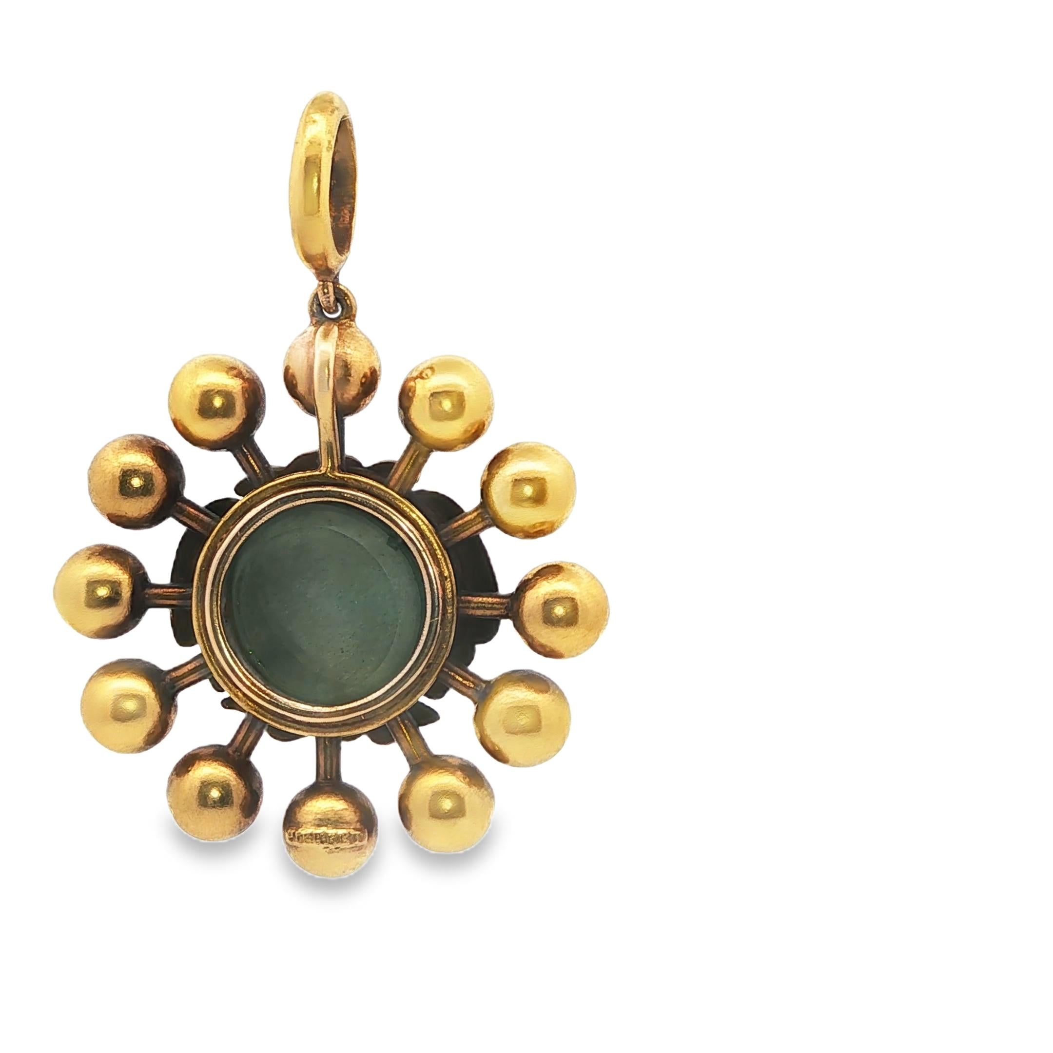 A Medusa Pendant by Ernesto Pierret in 14K Yellow Gold and Silver