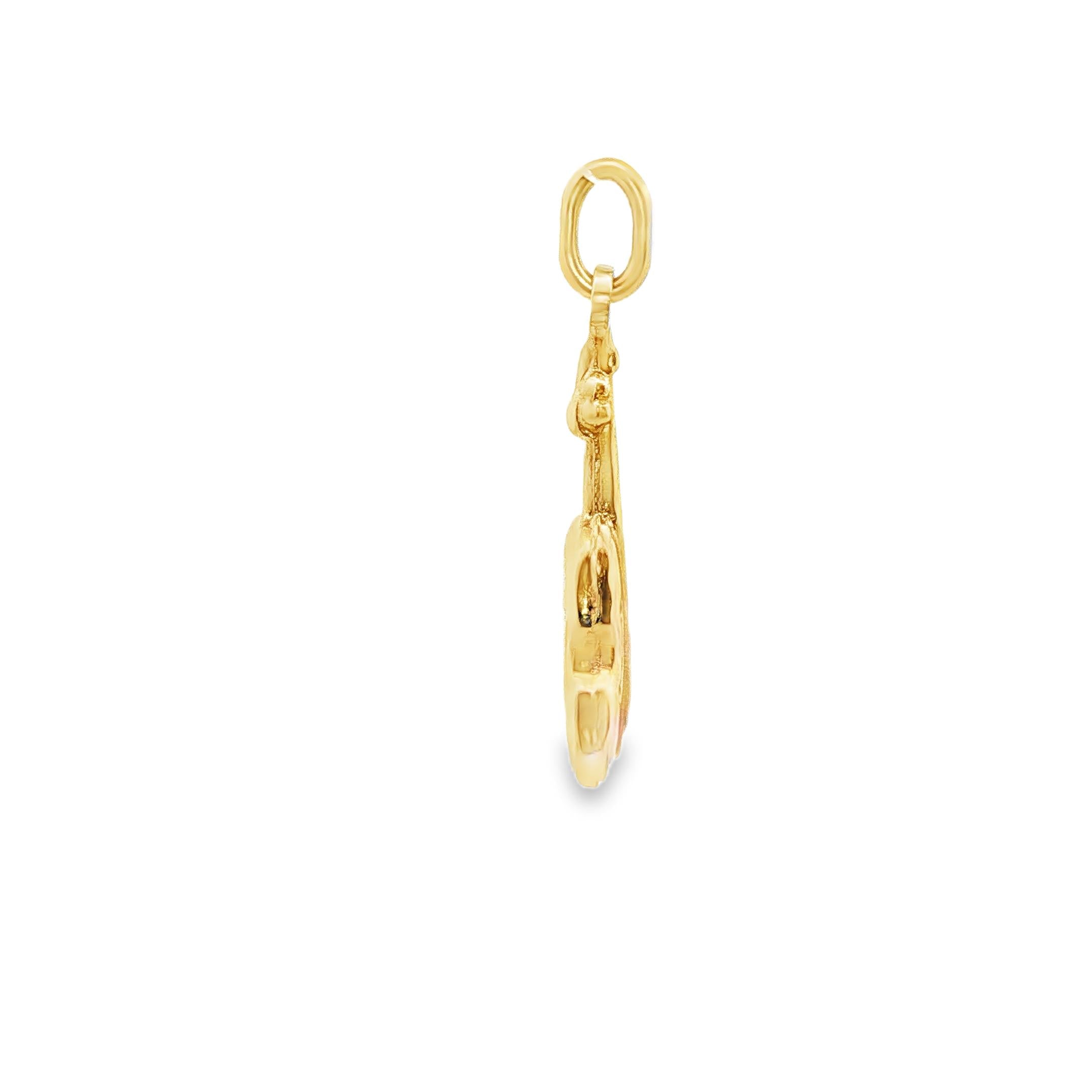 Violin Charm Pendant in 14K Yellow Gold