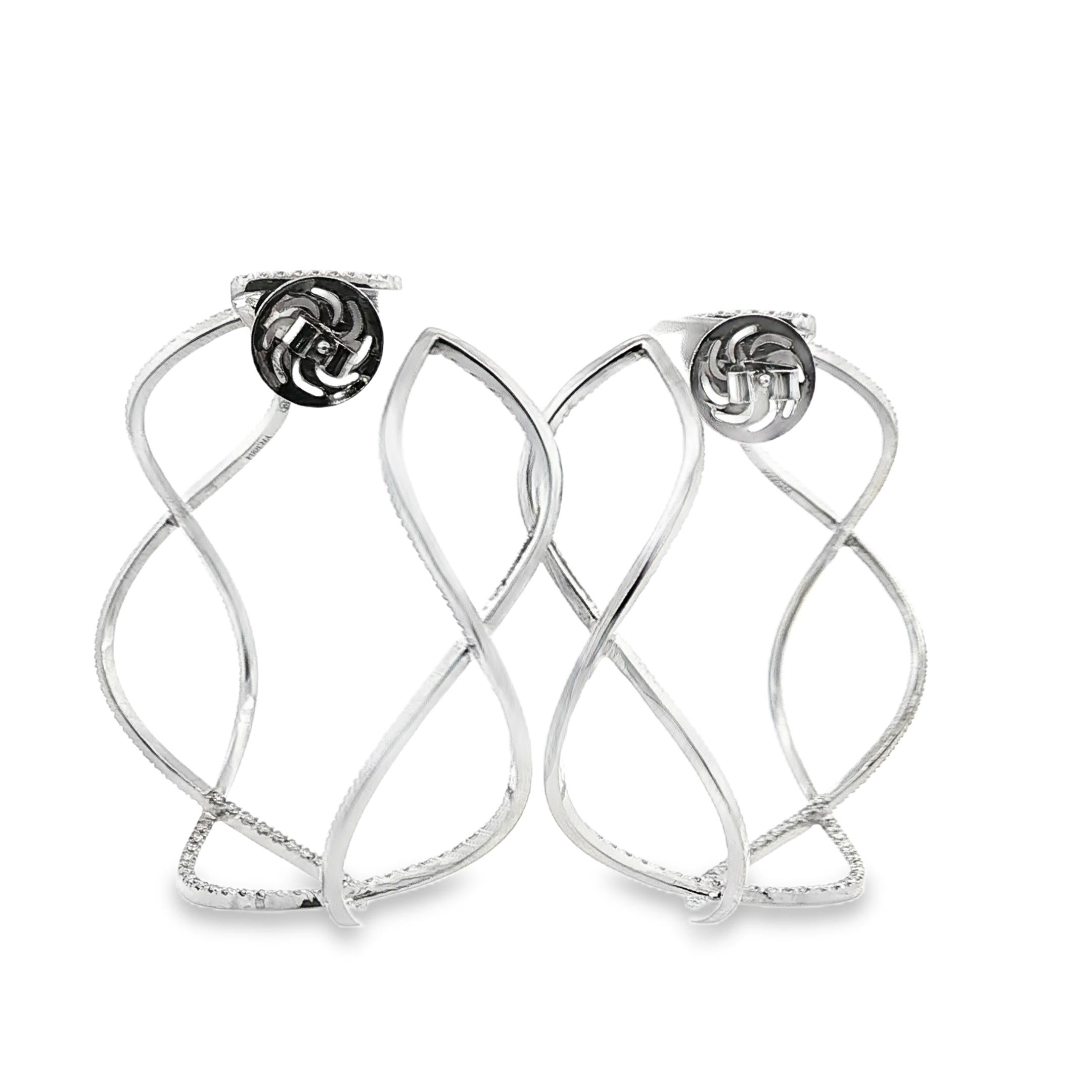 Interlaced Light: Diamond Hoop Earrings in 18K White Gold