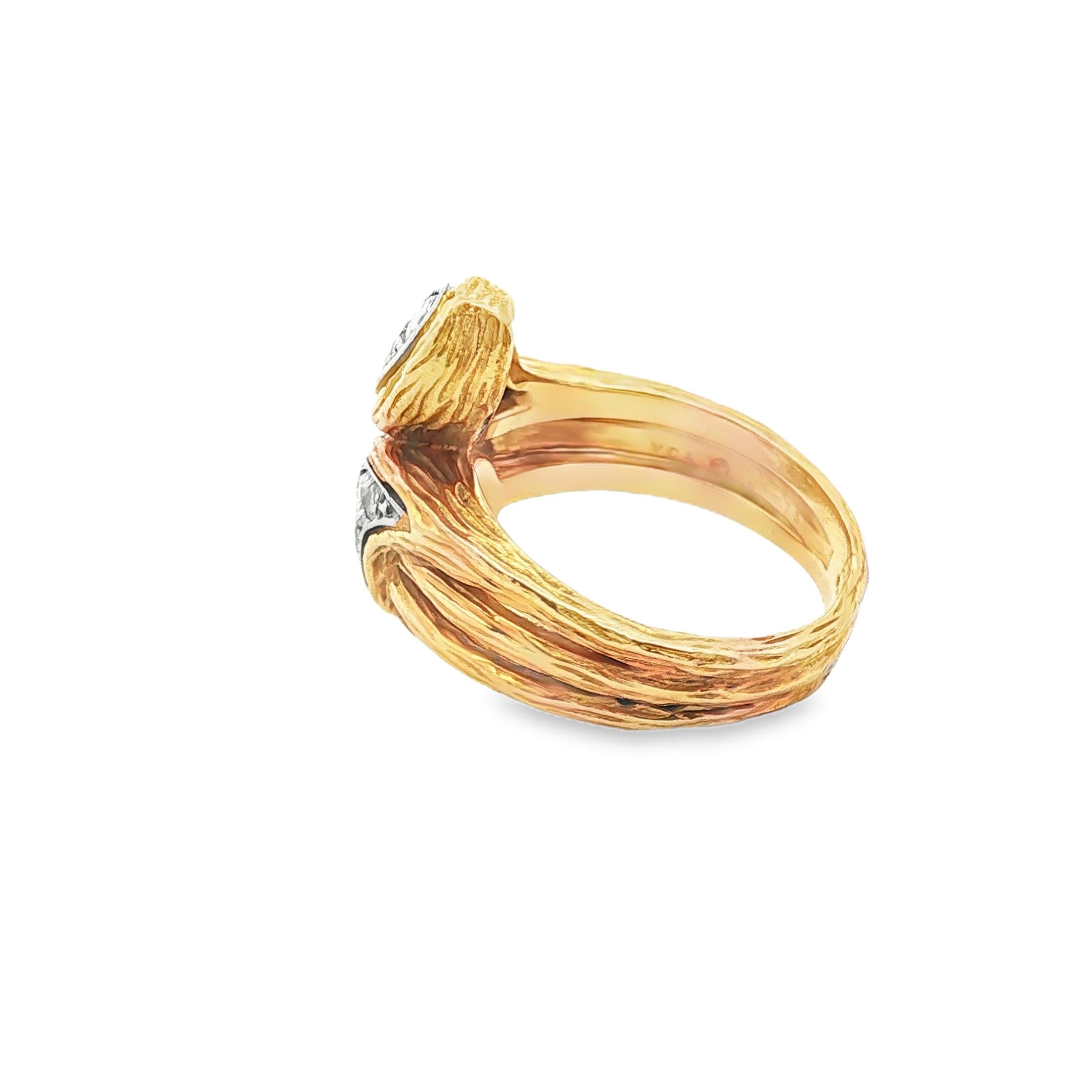 Diamond bypass ring by VCa France 1970;'s