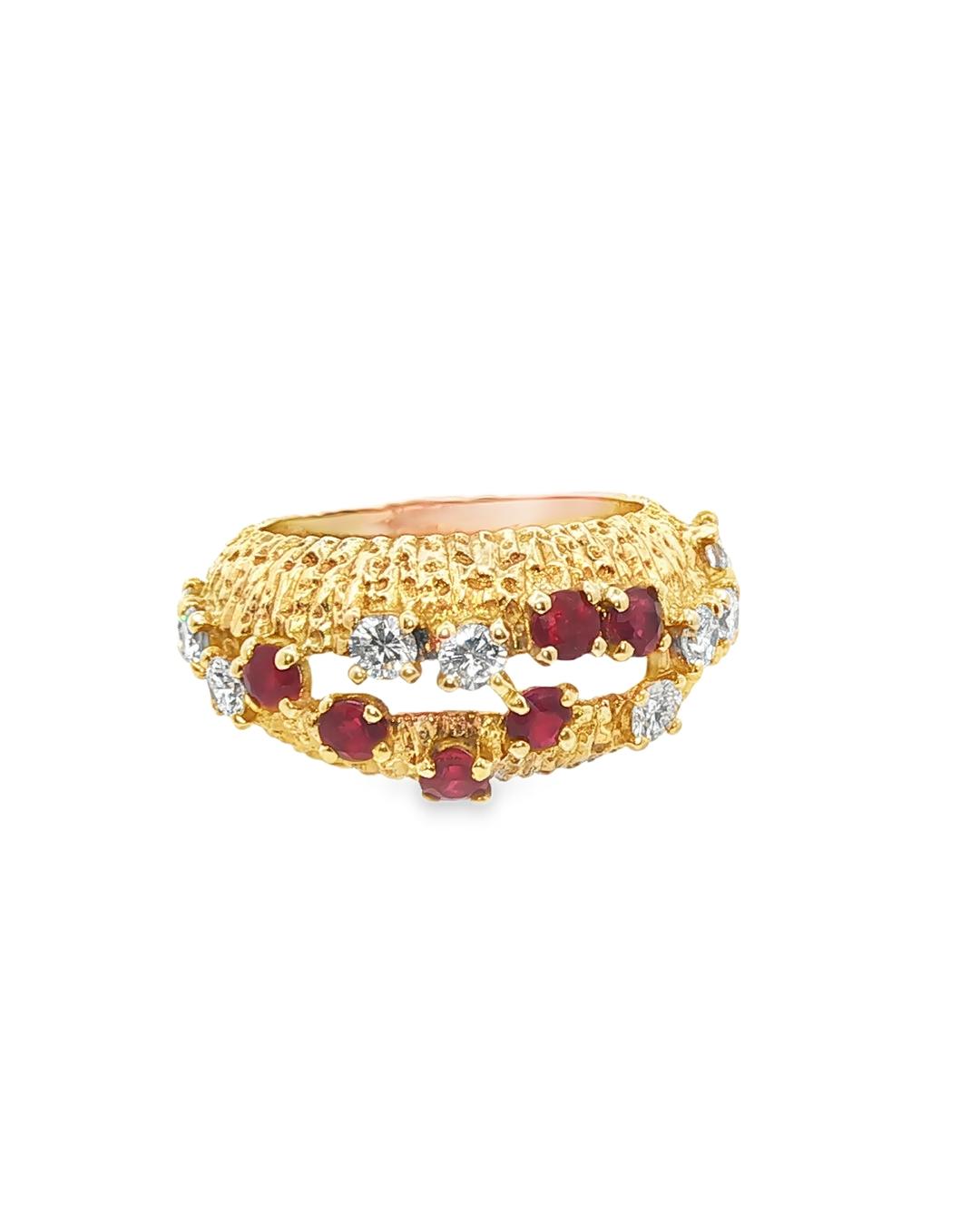 18K Cartier Ruby Diamond Ring