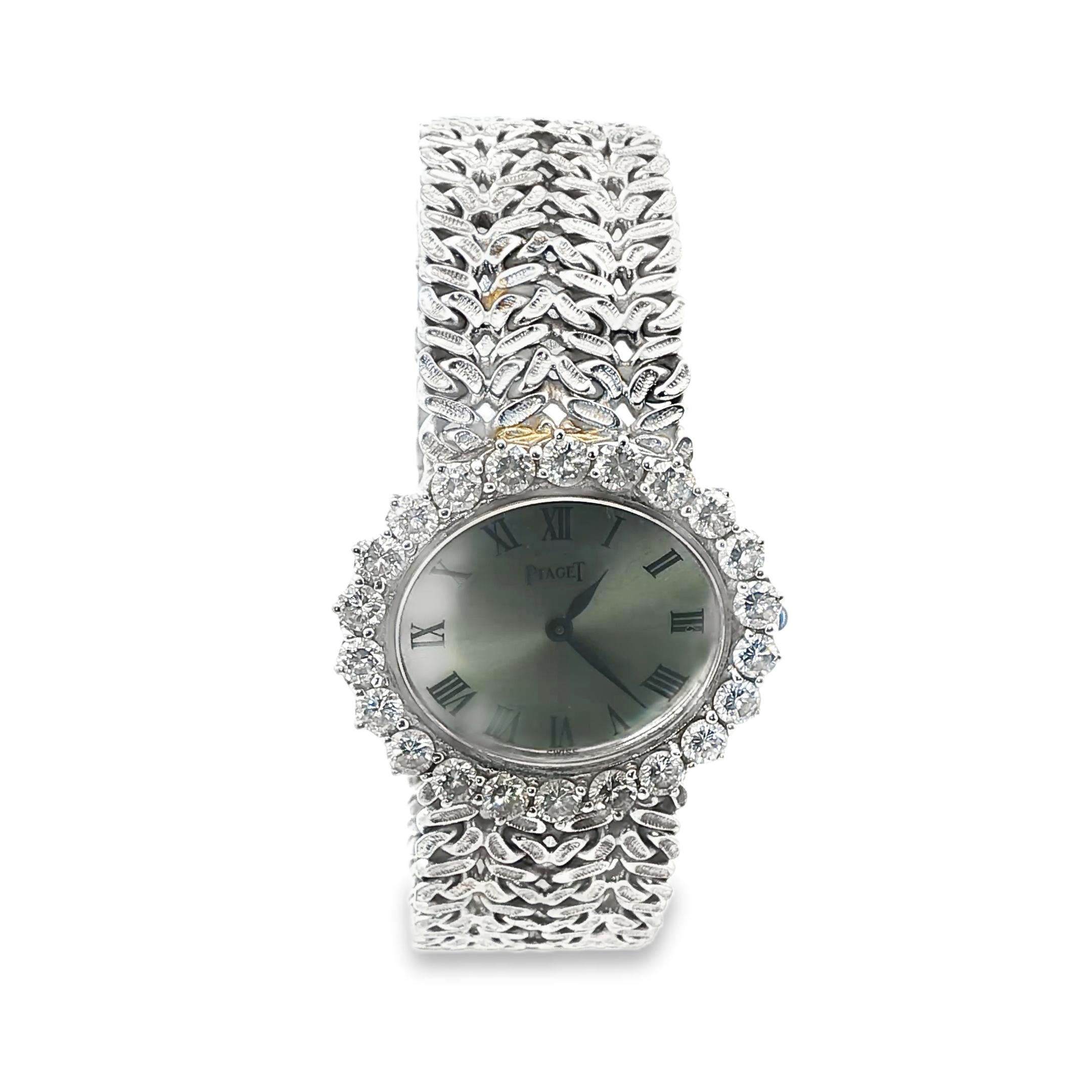 Piaget 18K White Gold and Diamond Lady’s Watch with Mesh Bracelet
