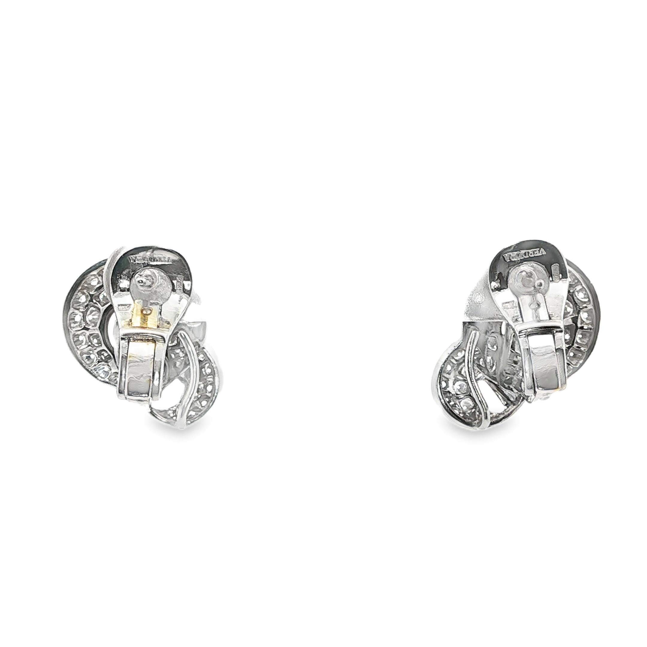 Verdura Swirl diamond Earrings