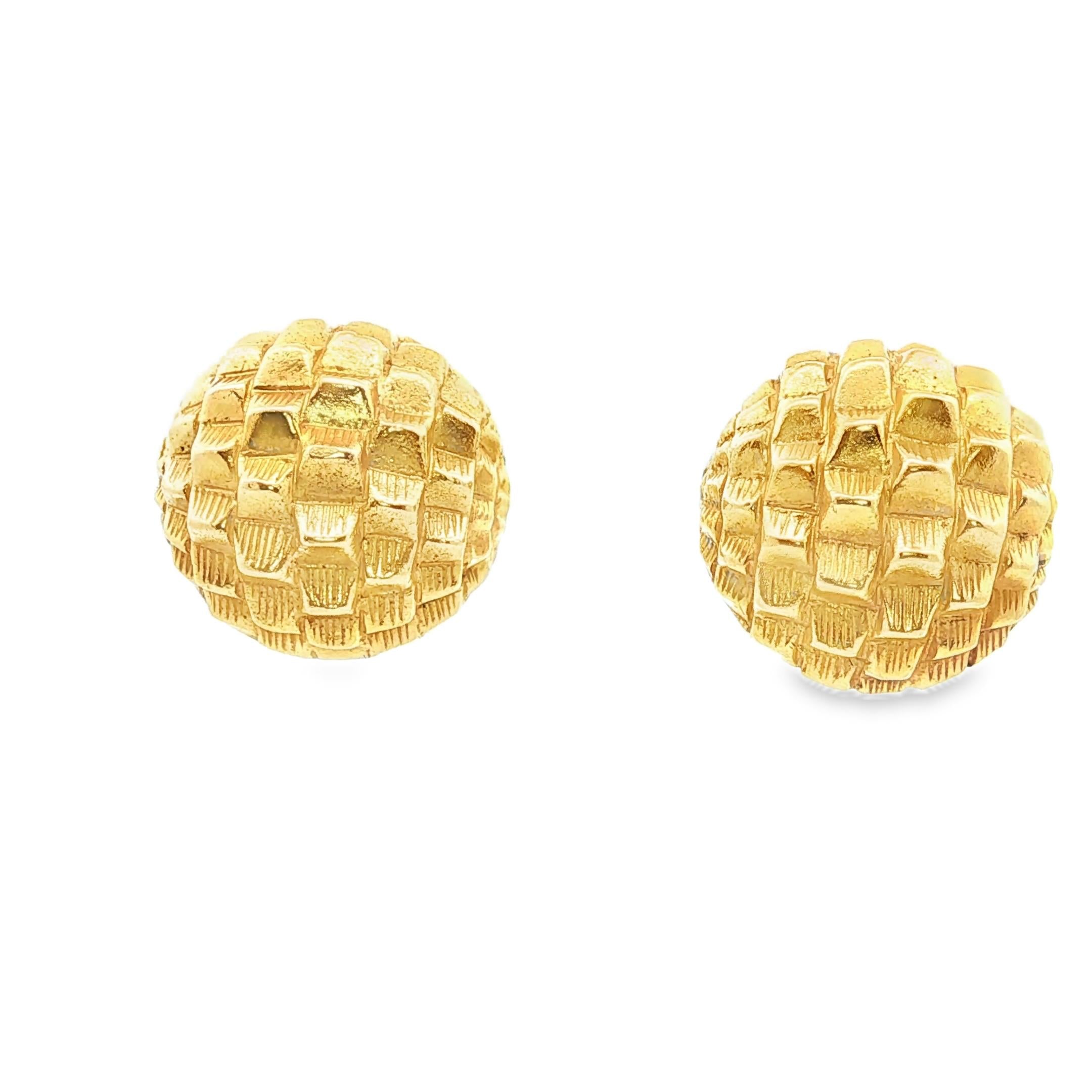 Tiffany & Co. Textured Gold Boule Earrings