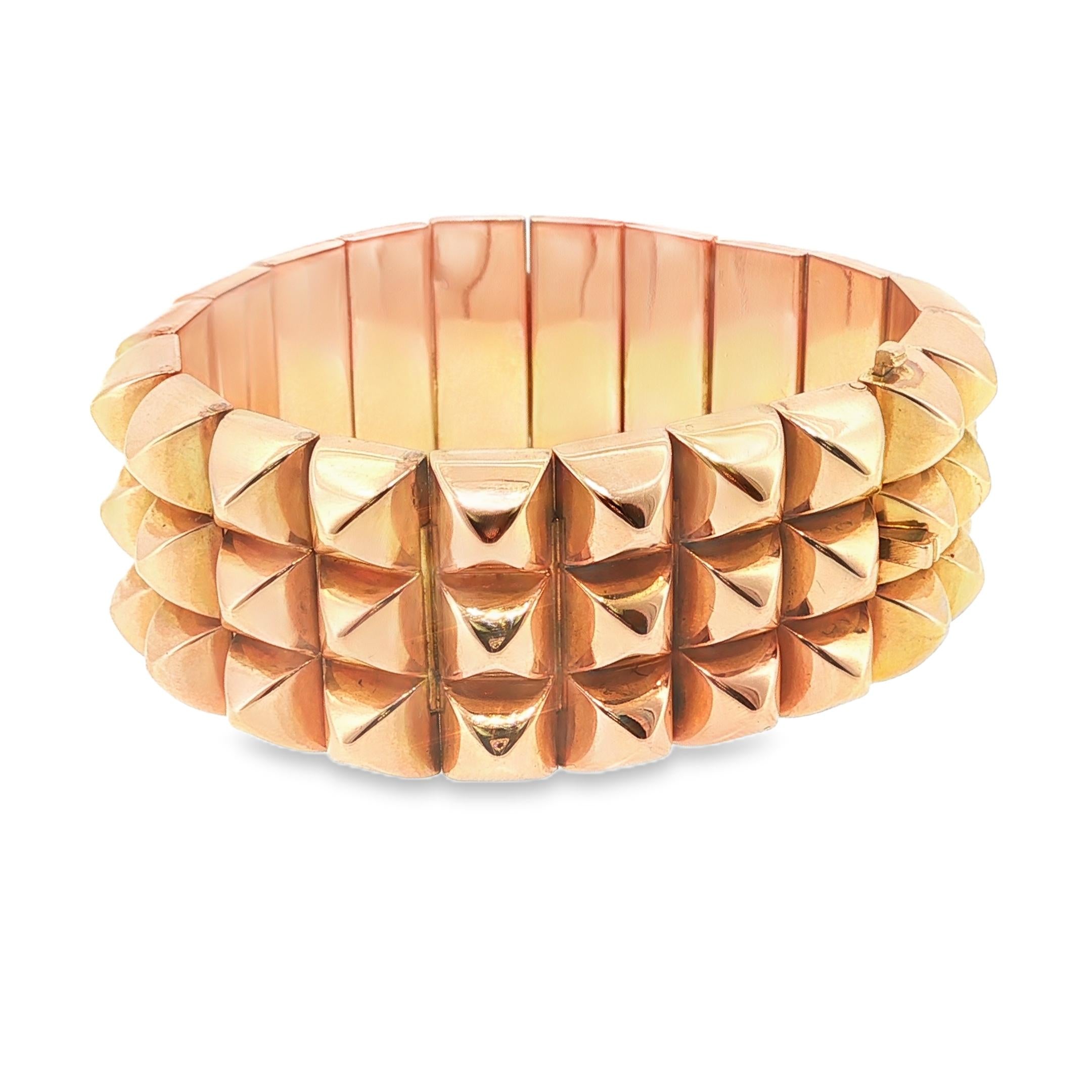 18K Gold French "Medor" Wide Bracelet