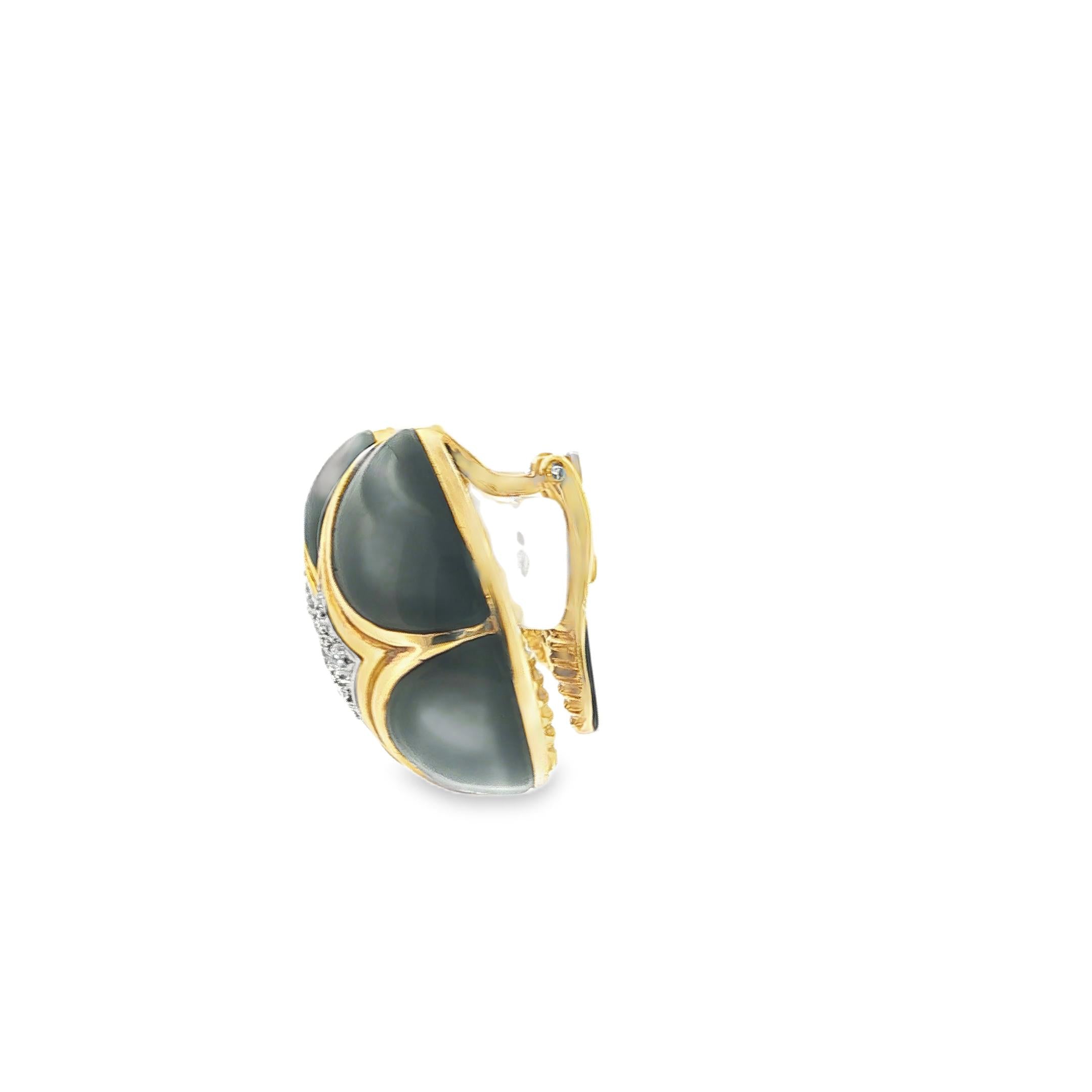 18K Gold Van Cleef & Arpels Onyx and Diamond Earrings