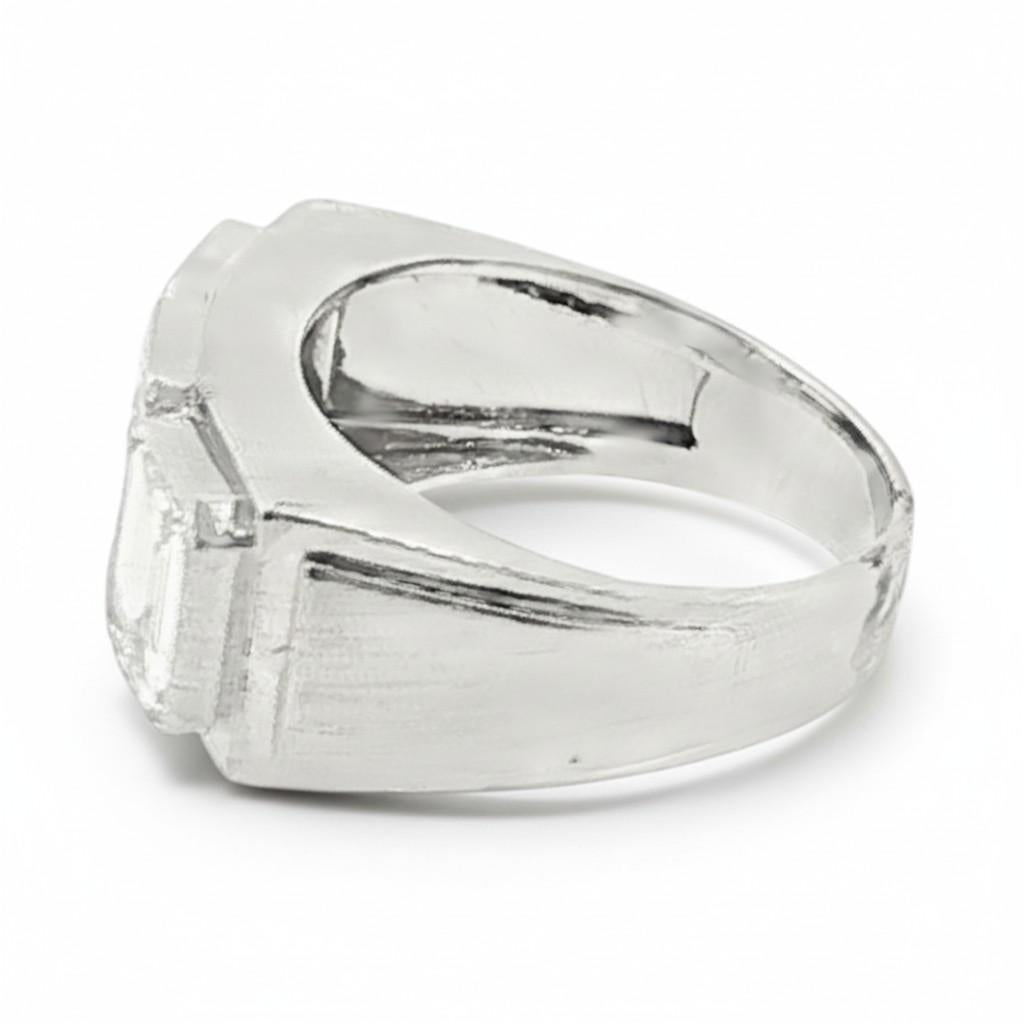 French Art Deco Emerald-Cut Diamond Ring France, circa 1930