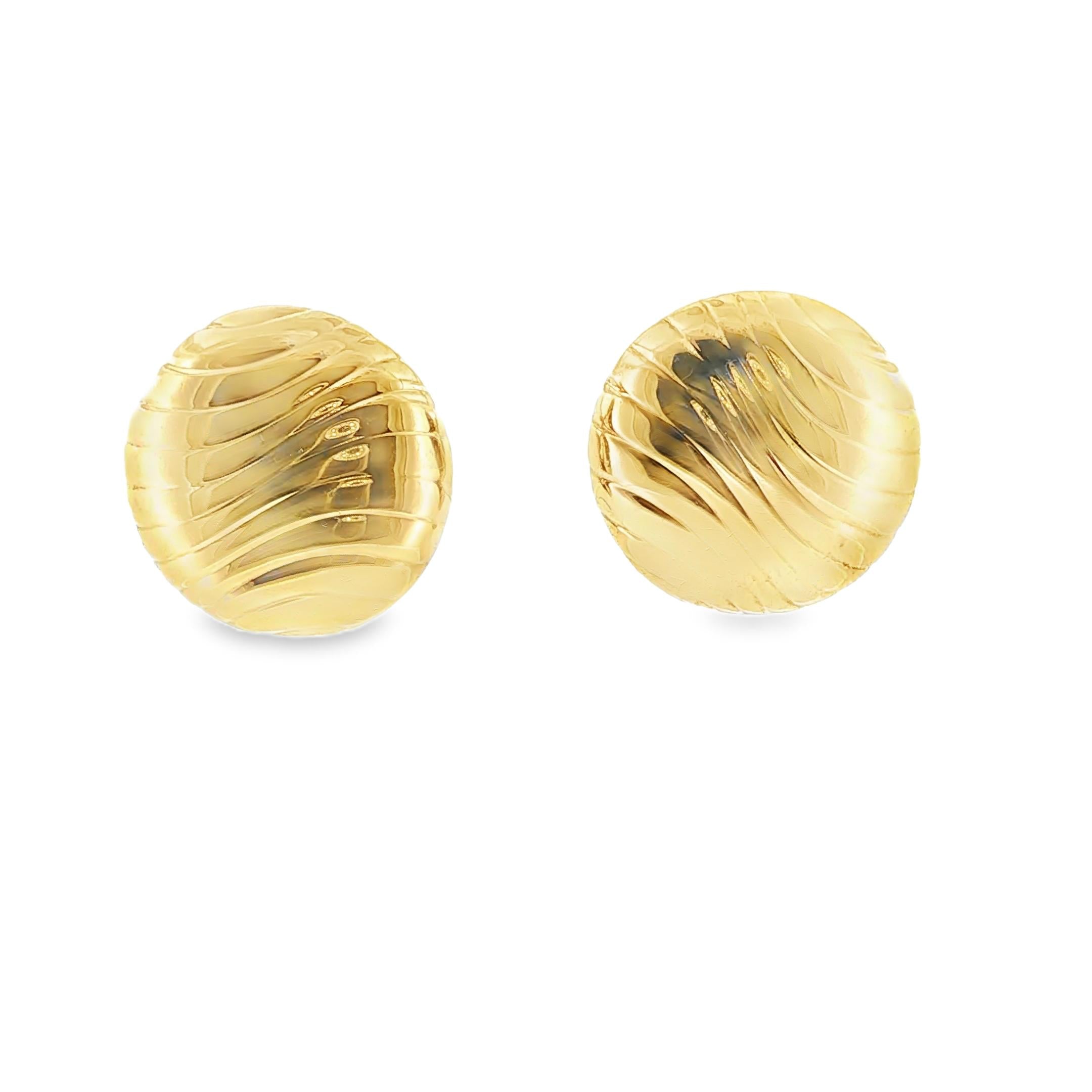 Tiffany & Co. Textured Gold Earrings United States, 1970s.