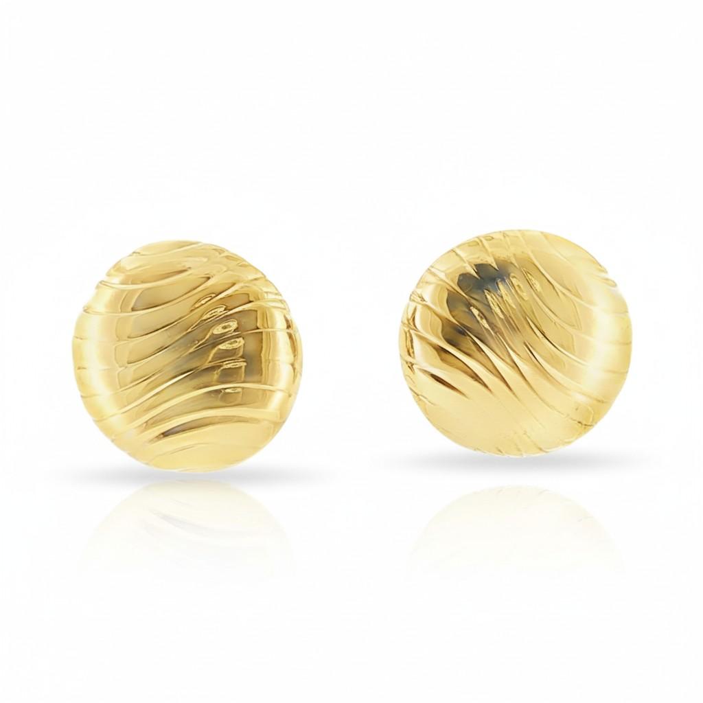 Tiffany & Co. Textured Gold Earrings United States, 1970s.