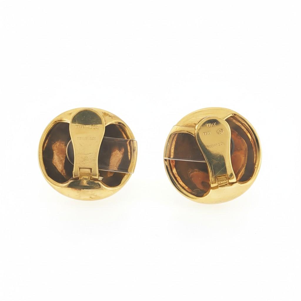 Tiffany & Co. Textured Gold Earrings United States, 1970s.