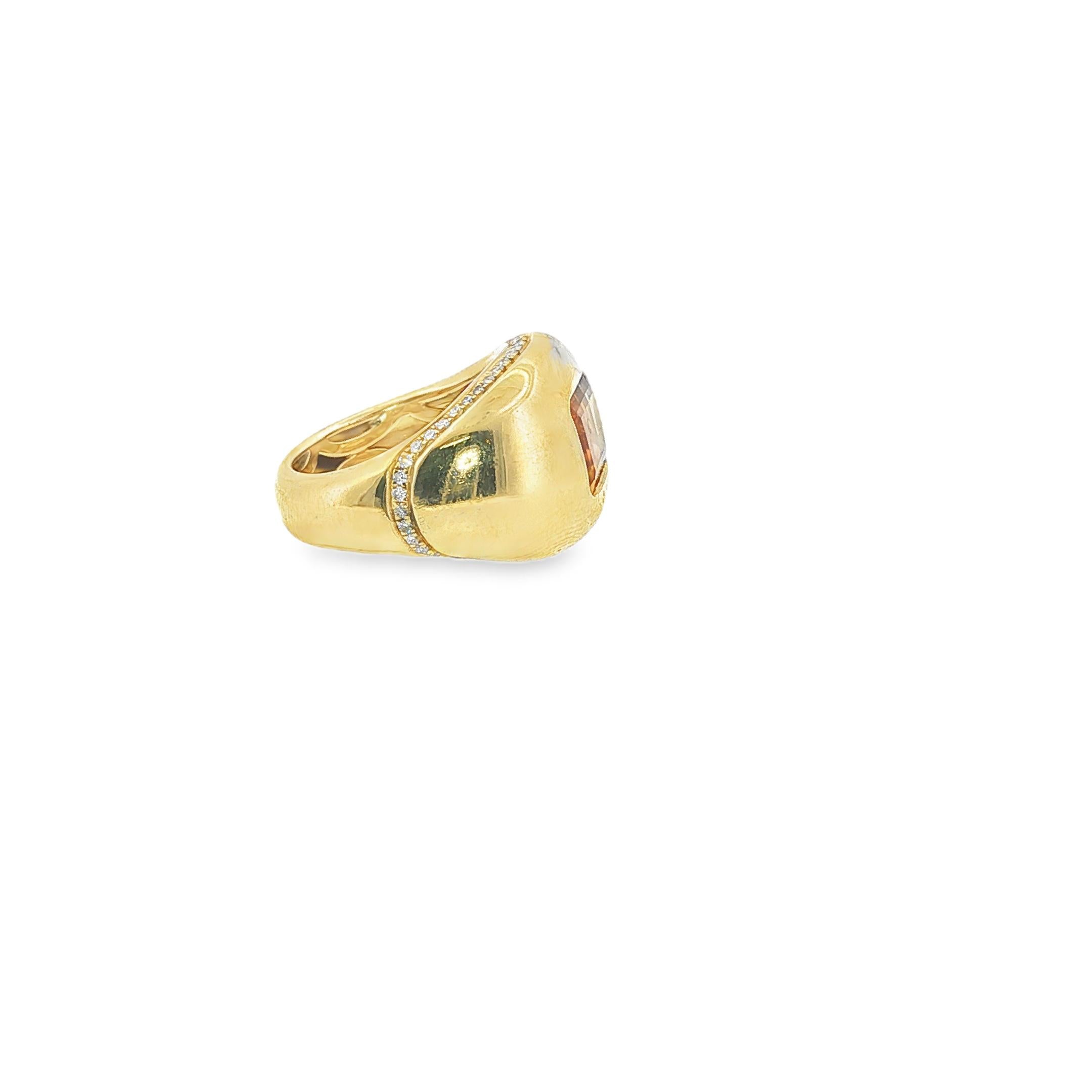 Citrine and Diamond Ring by Ostag Studio New York, Circa 1980s