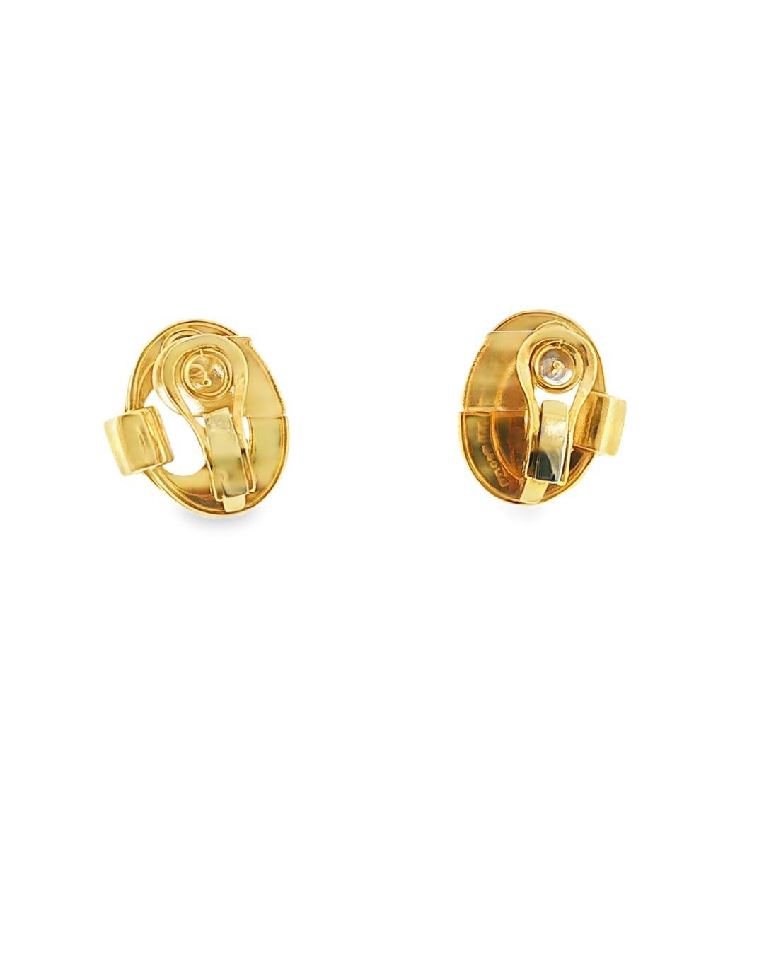 18K Gold Bulgari Elliptic Diamond Earrings