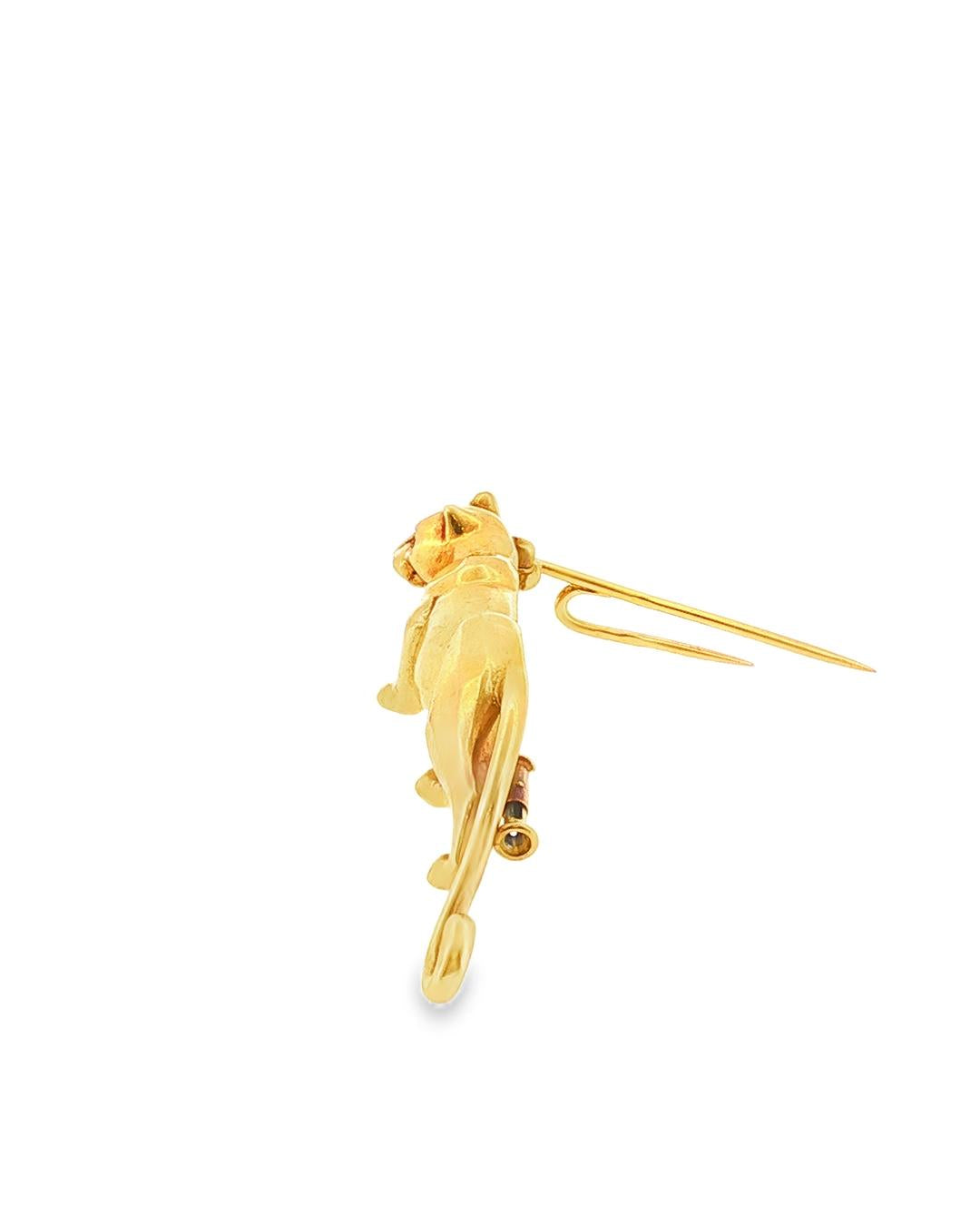 18K Gold Cartier Panthere Emerald Brooch