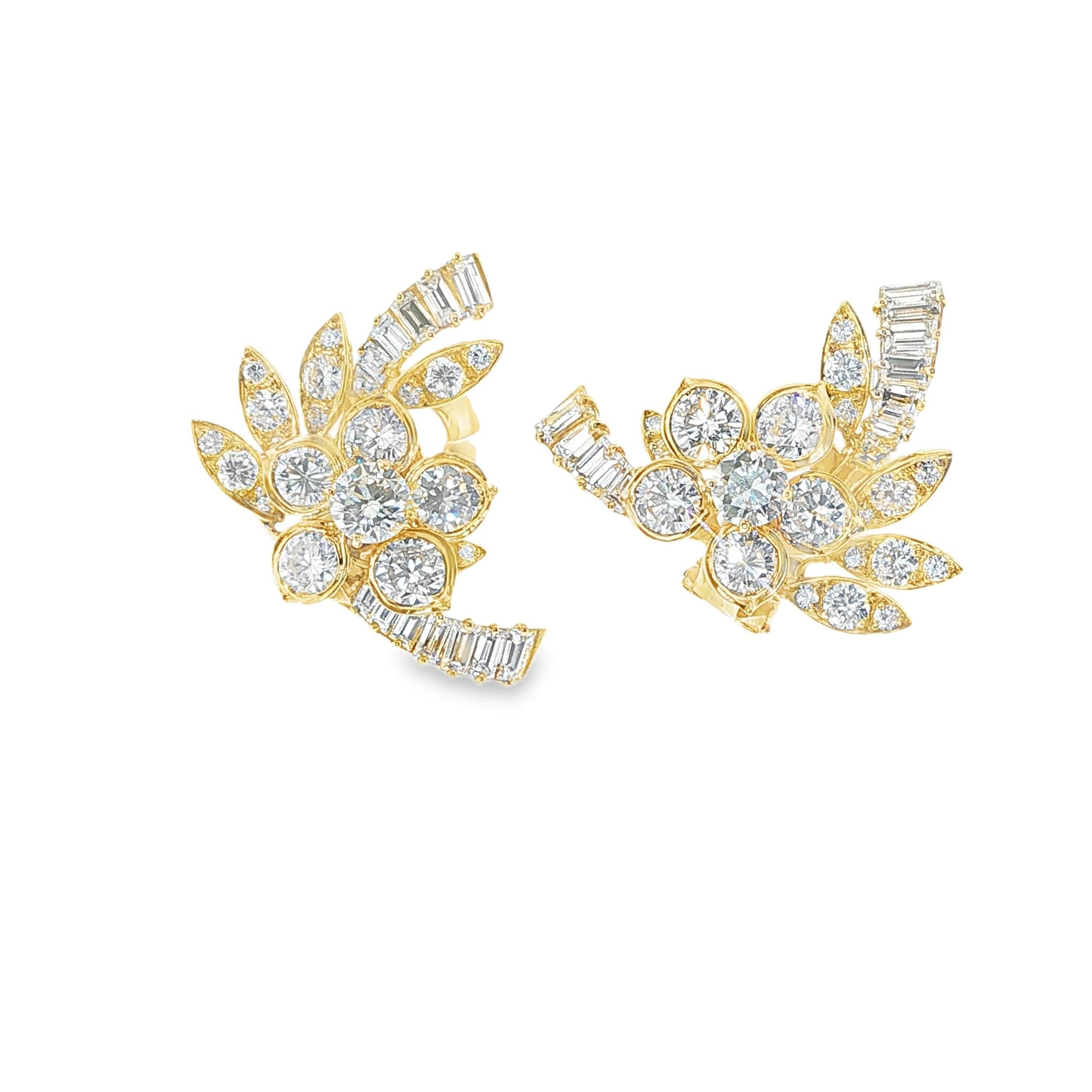Van Cleef & Arpels “Radiant Blossom” Diamond Earrings France, Circa 1970