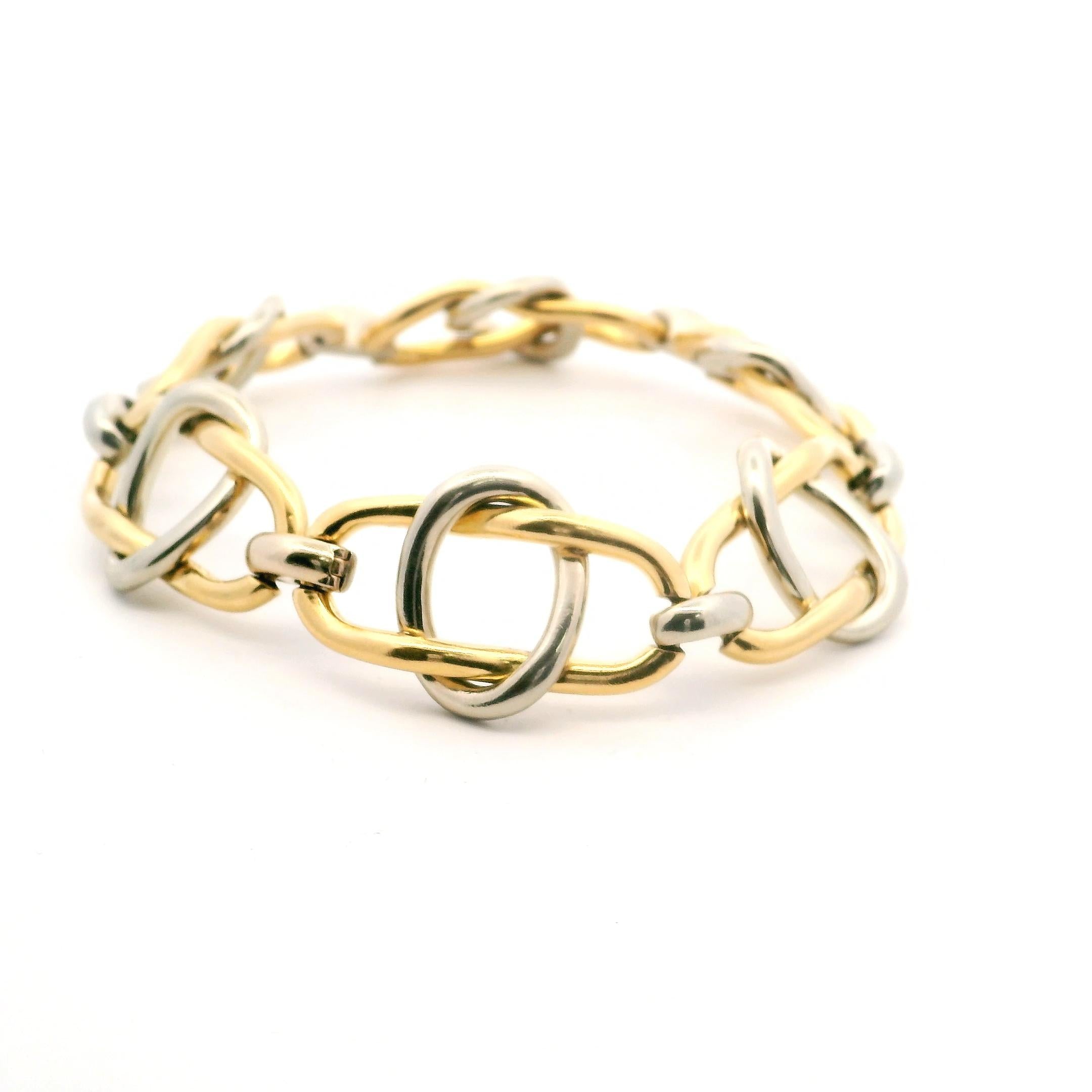 Bulgari 18K White and Yellow Gold Link Bracelet