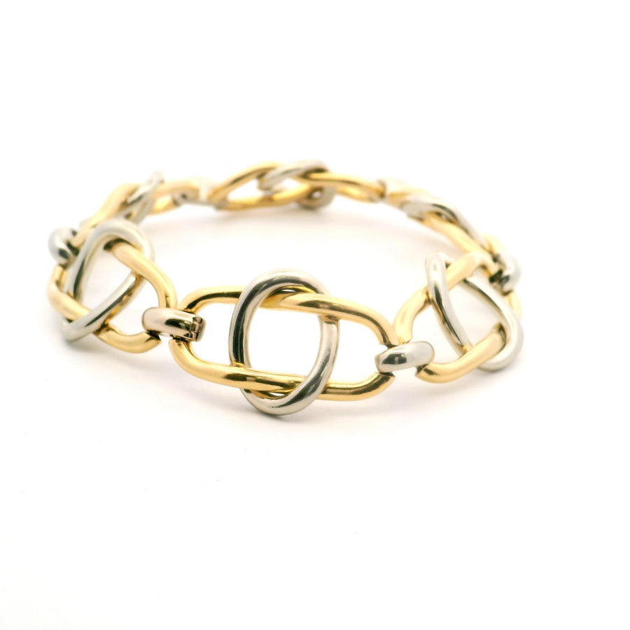 Bulgari 18K White and Yellow Gold Link Bracelet