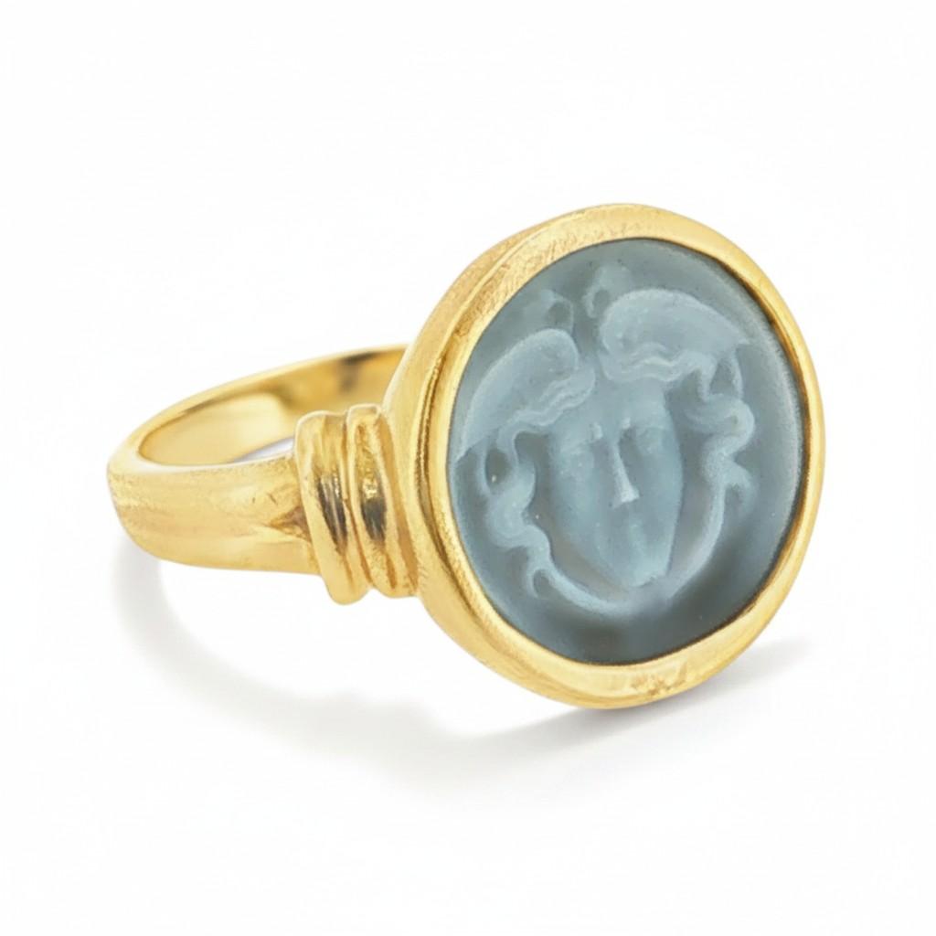 Medusa Onyx Cameo Ring