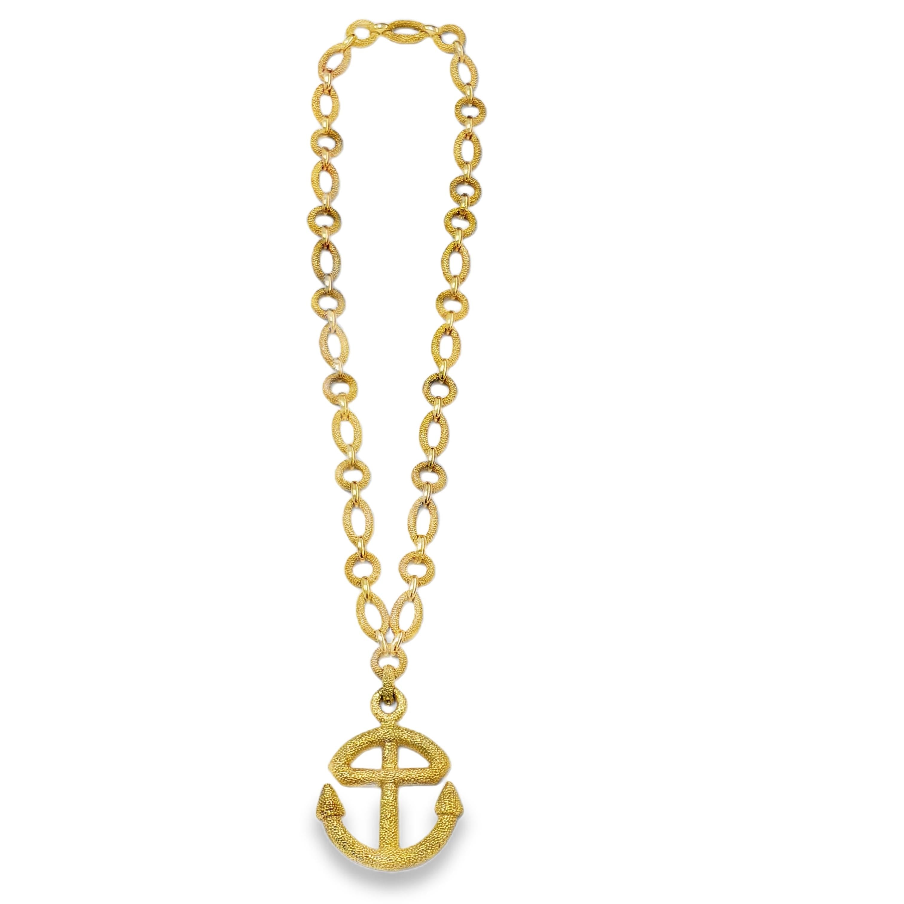 Van Cleef & Arpels Convertible Anchor Sautoir Necklace, 18K Gold, 1970s