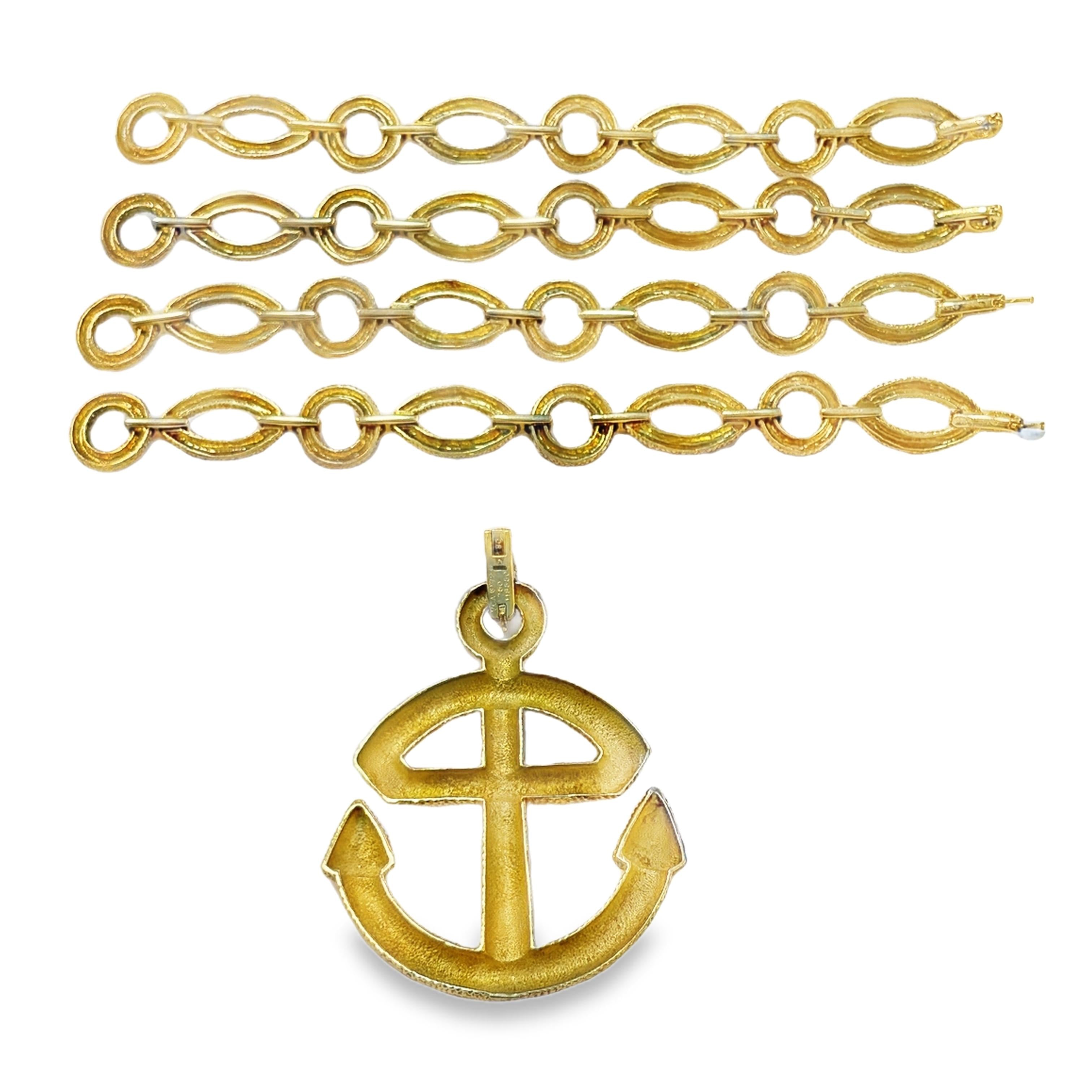 Van Cleef & Arpels Convertible Anchor Sautoir Necklace, 18K Gold, 1970s