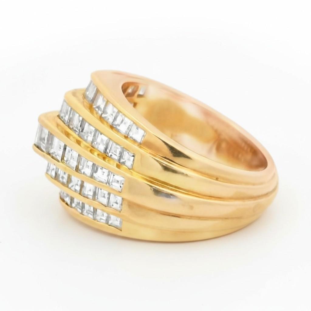 Oscar Heyman Five-Row Diamond and 18K Gold Ring