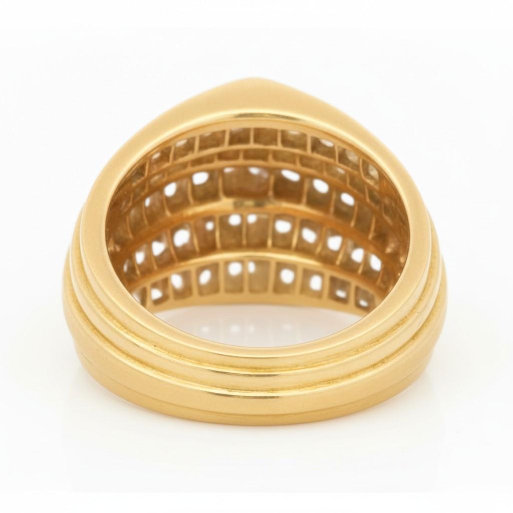 Oscar Heyman Five-Row Diamond and 18K Gold Ring