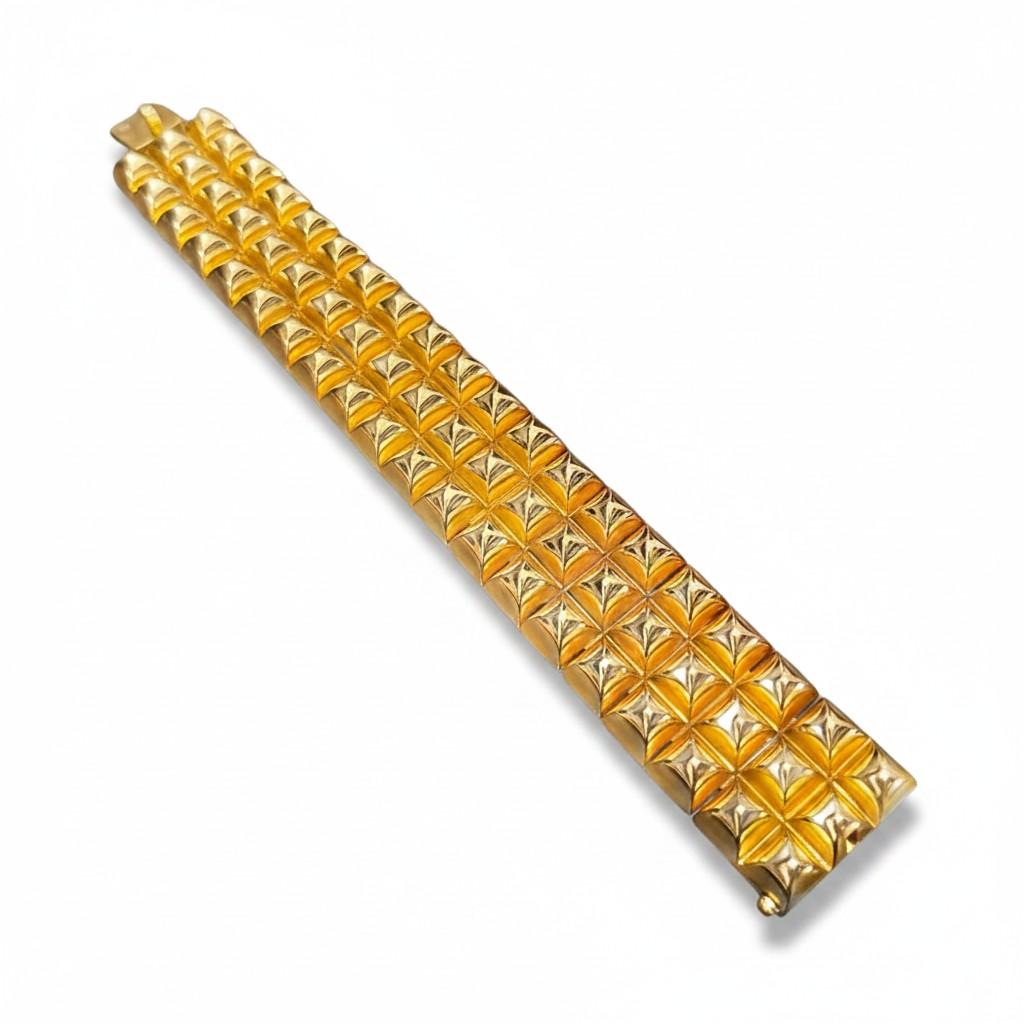 18K Gold French "Medor" Wide Bracelet