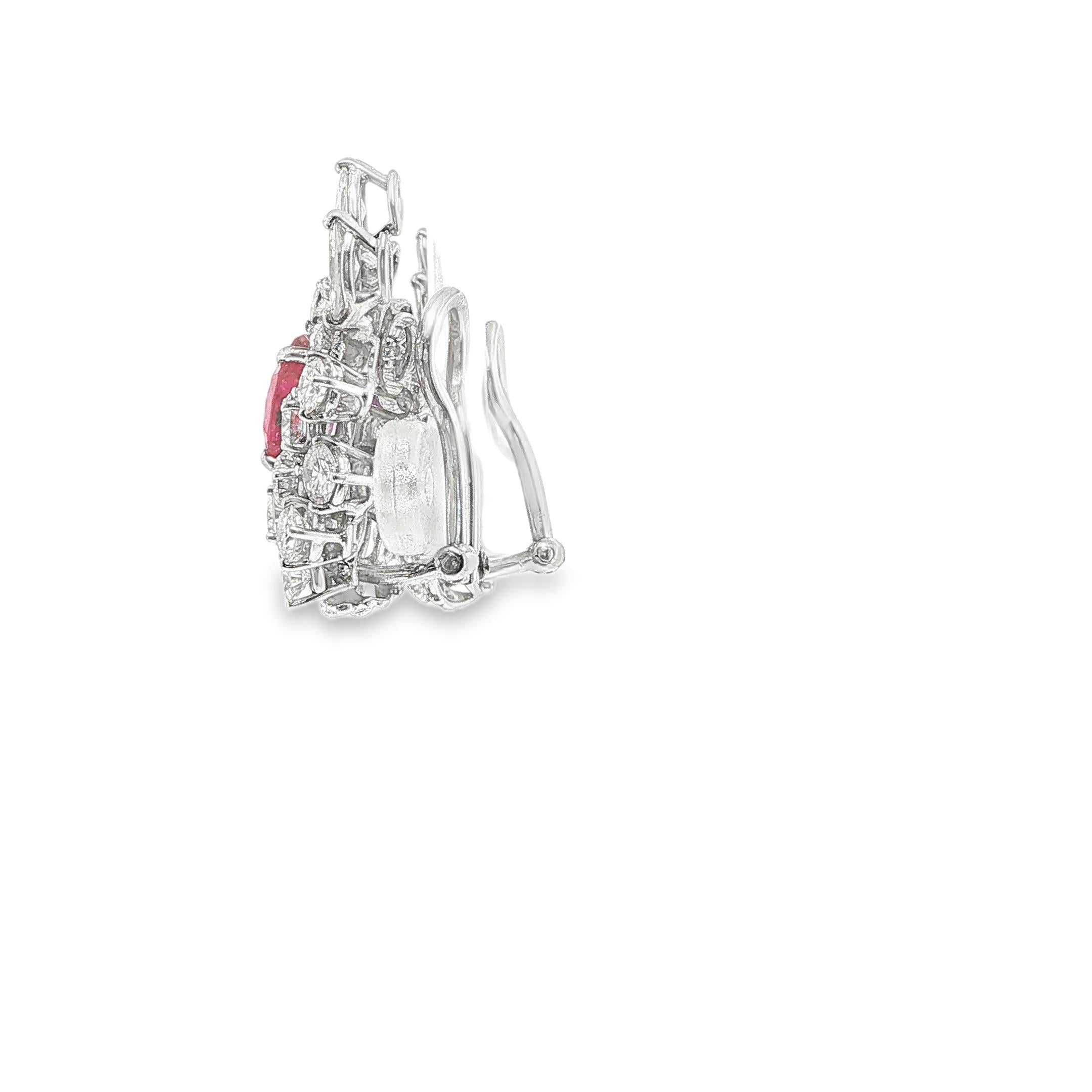 1960s Burmese Ruby and Diamond Earrings