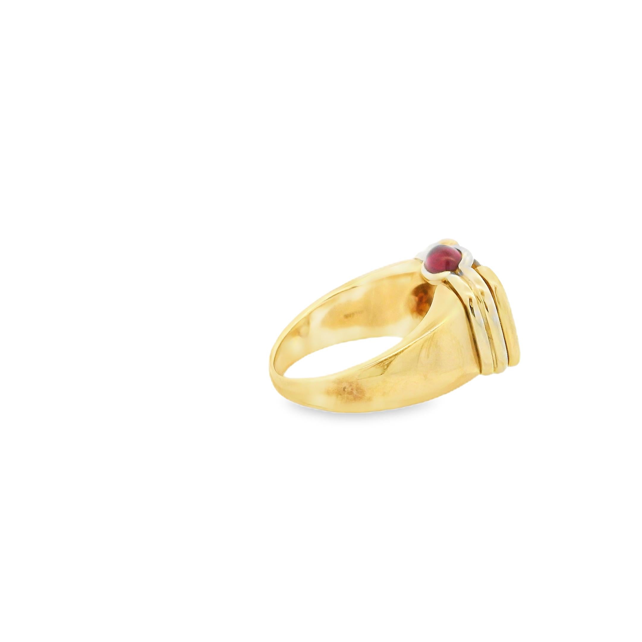 Bulgari Citrine and Cabochon Ruby Ring in 18 Karat Gold