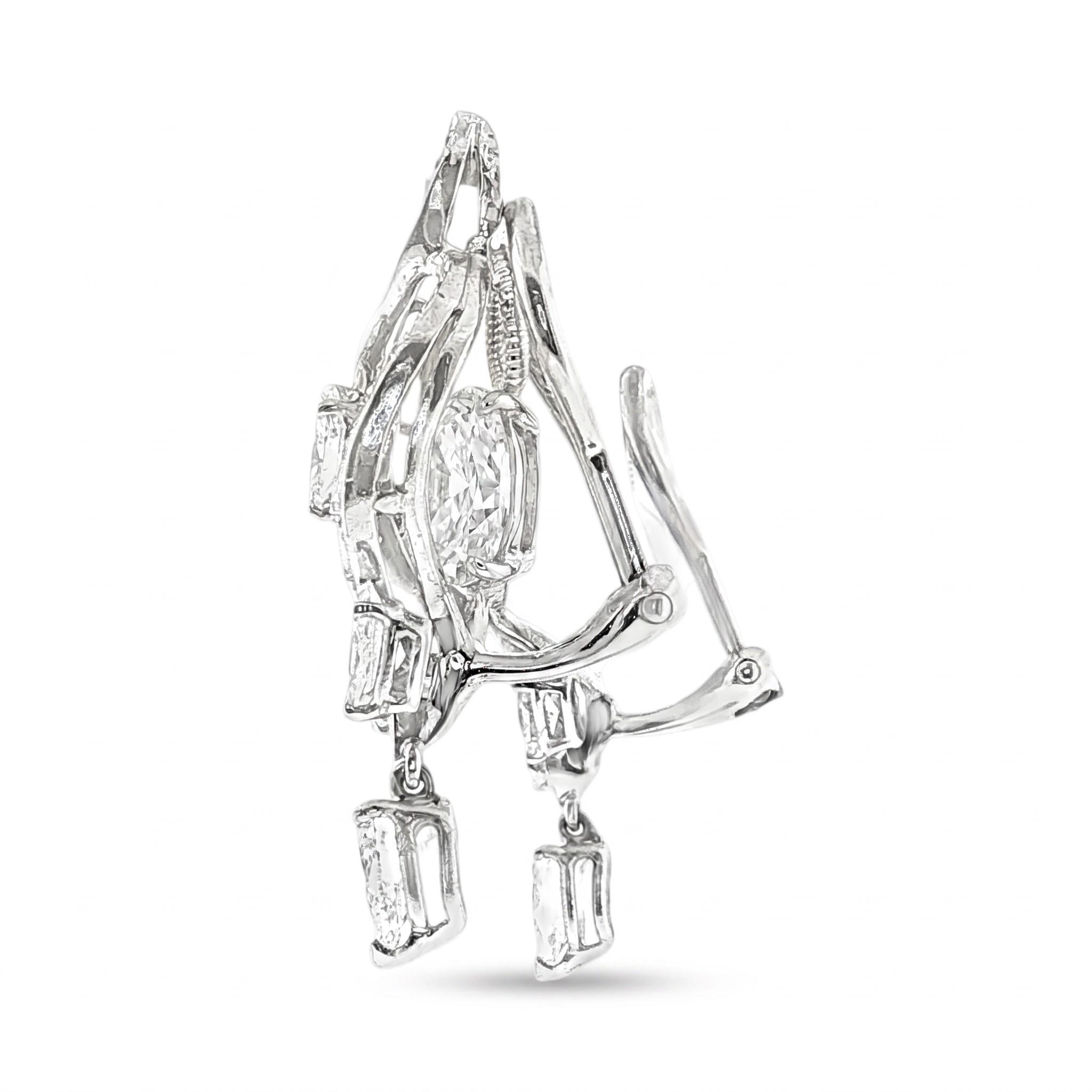1963 Oscar Heyman Platinum Diamond Earrings