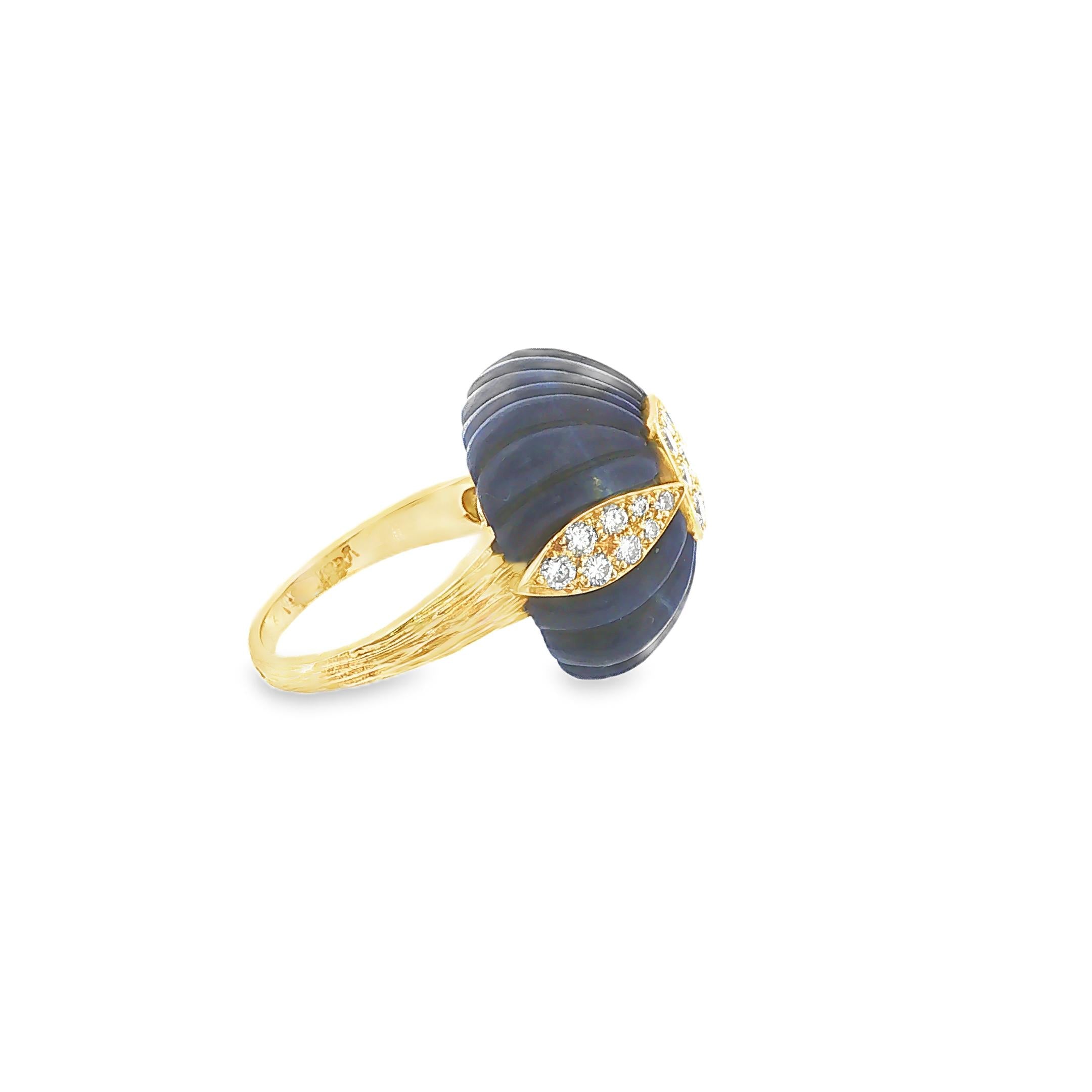 1970s Van Cleef & Arpels Lapis Lazuli and Diamond Ring