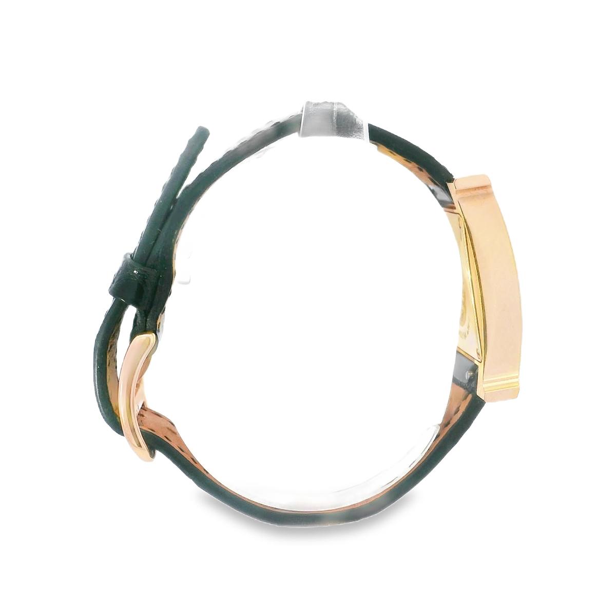 18k Yellow Gold Hermes 1990s Gold 7 Black Enamel Watch Heure H - 37.50GRAM