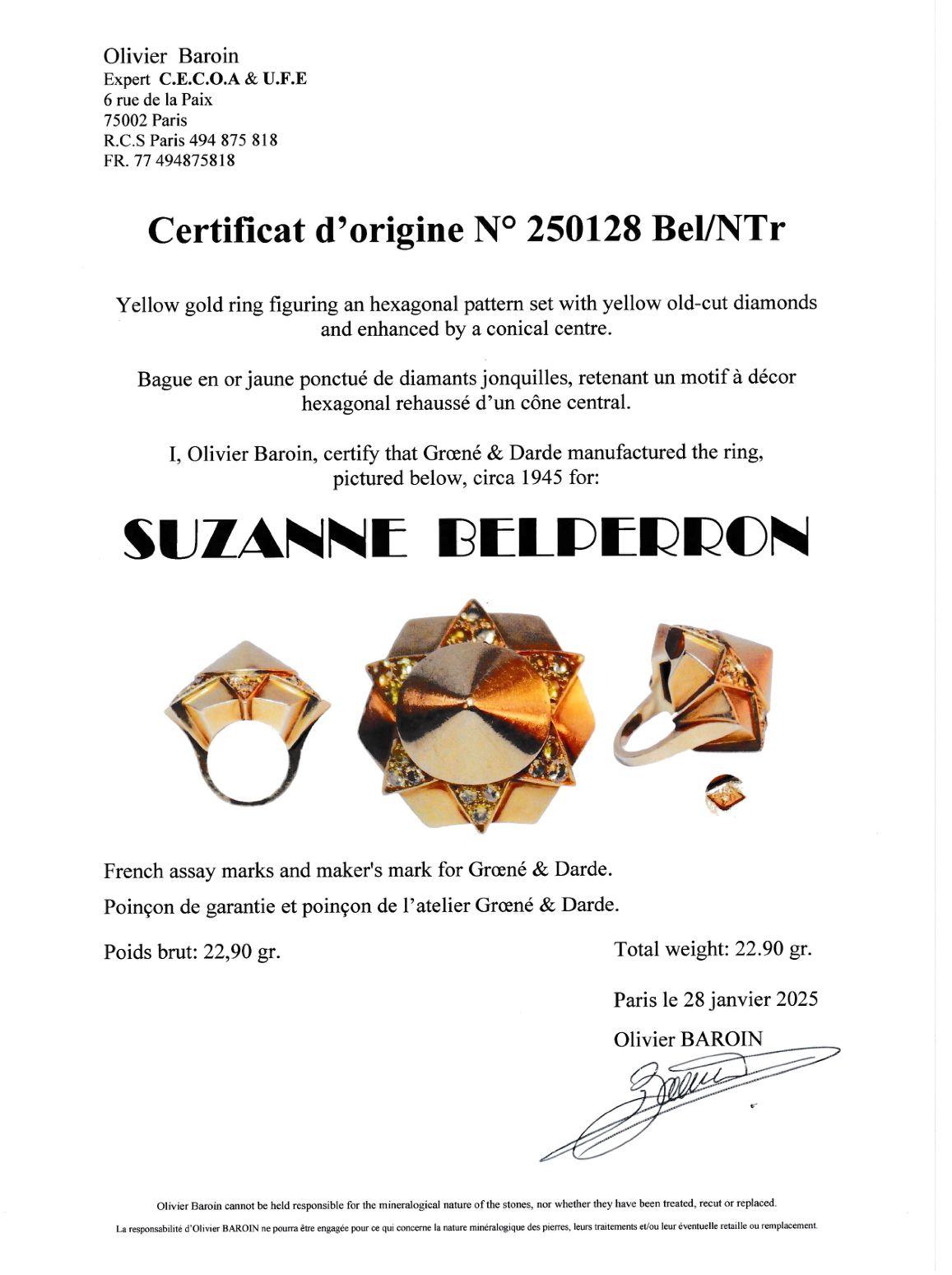 Suzane Bellperon 18K Yellow Gold and Yellow Diamonds set