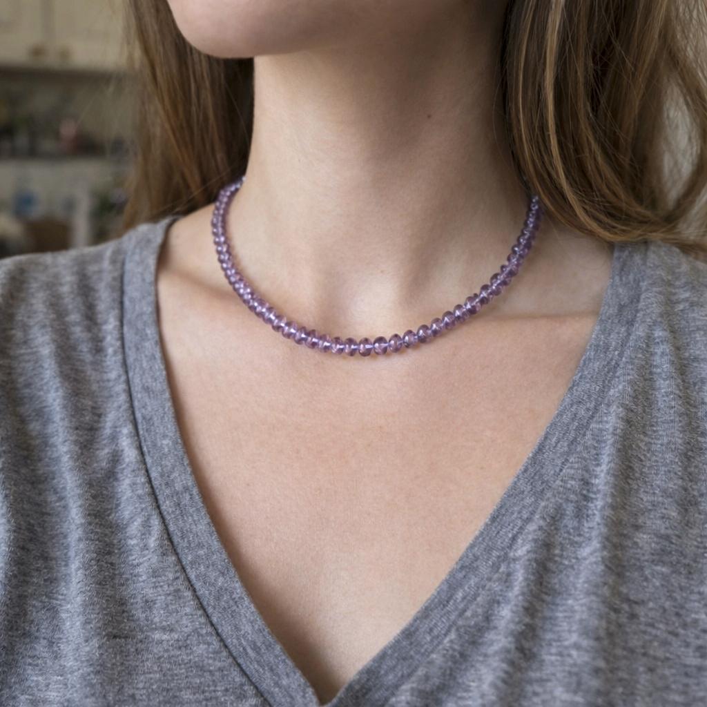 Vintage Amethyst Bead Necklace