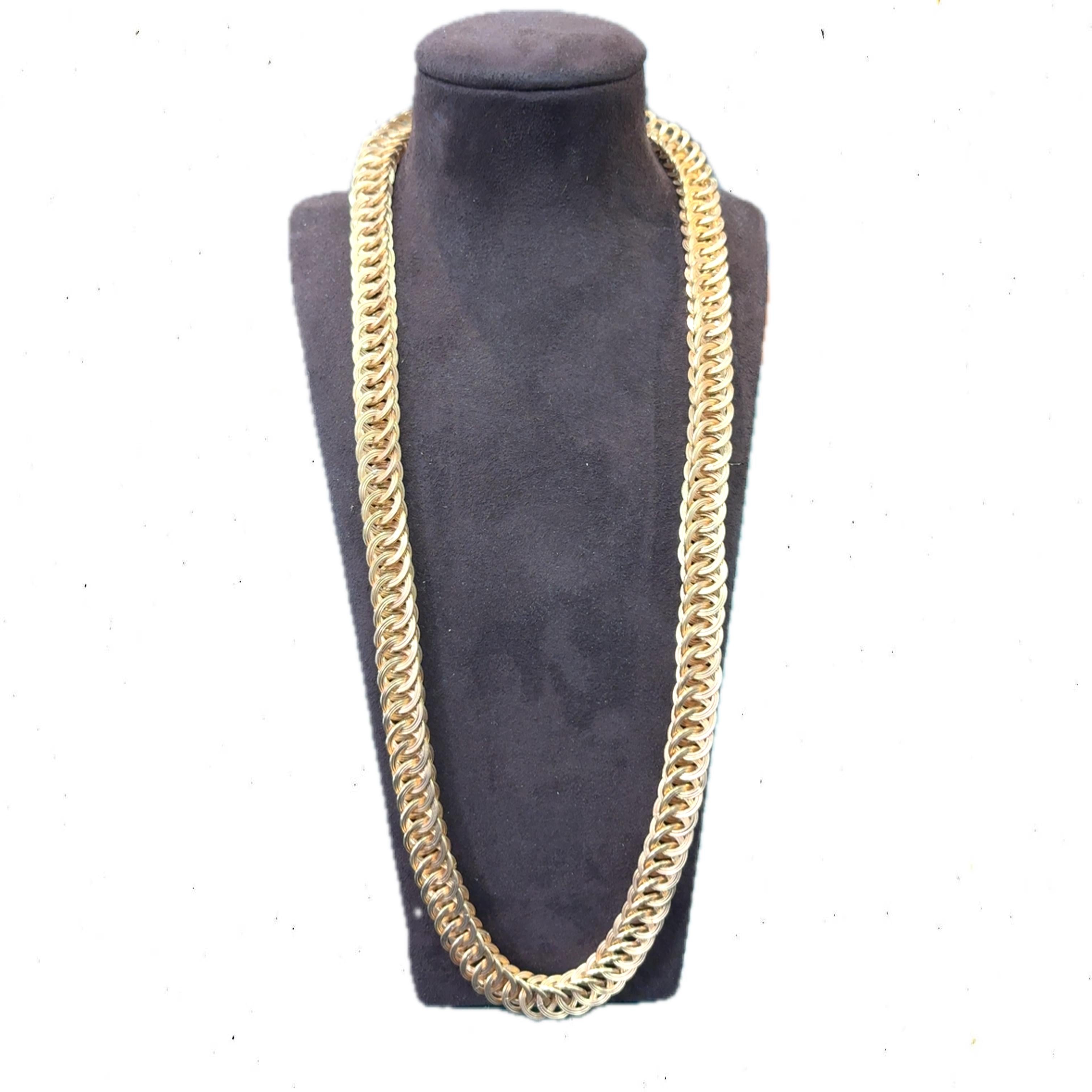18K Gold Retro Long Chain Necklace