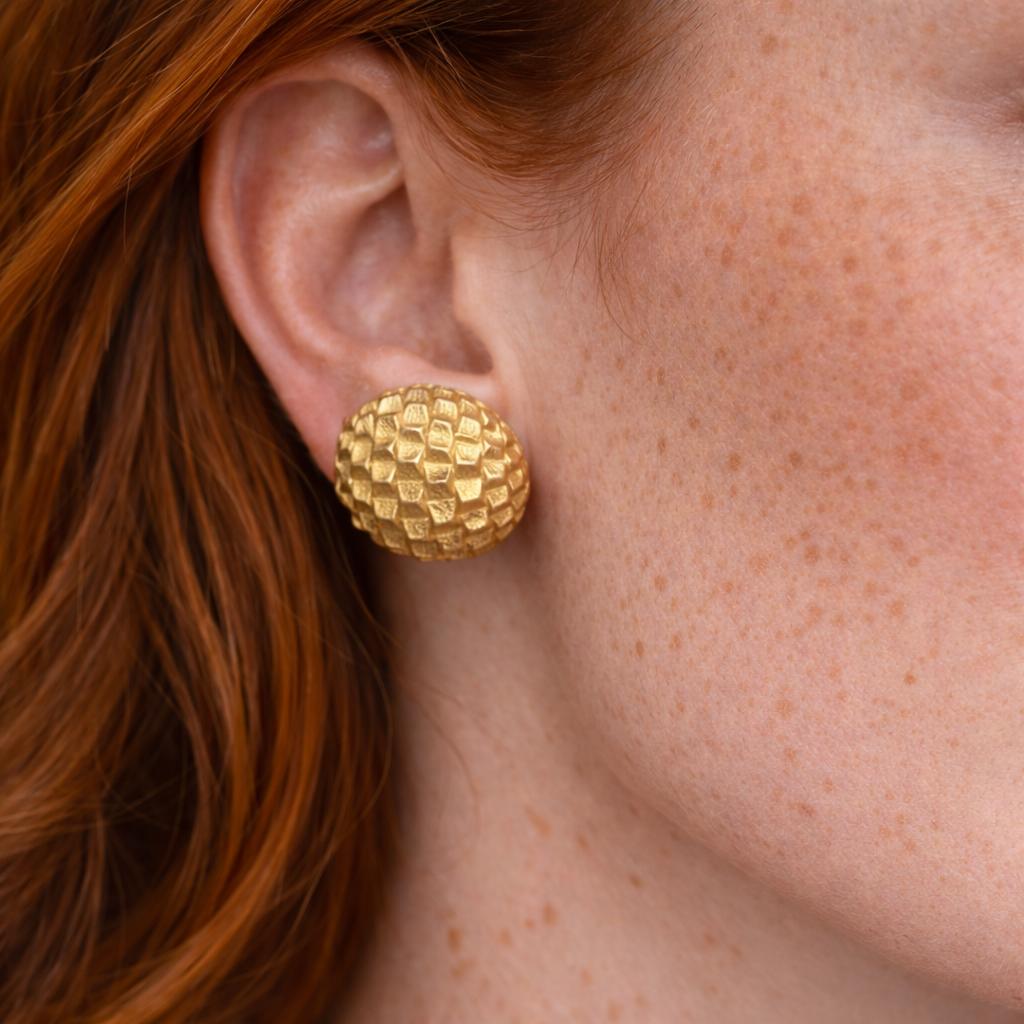 Tiffany & Co. Textured Gold Boule Earrings
