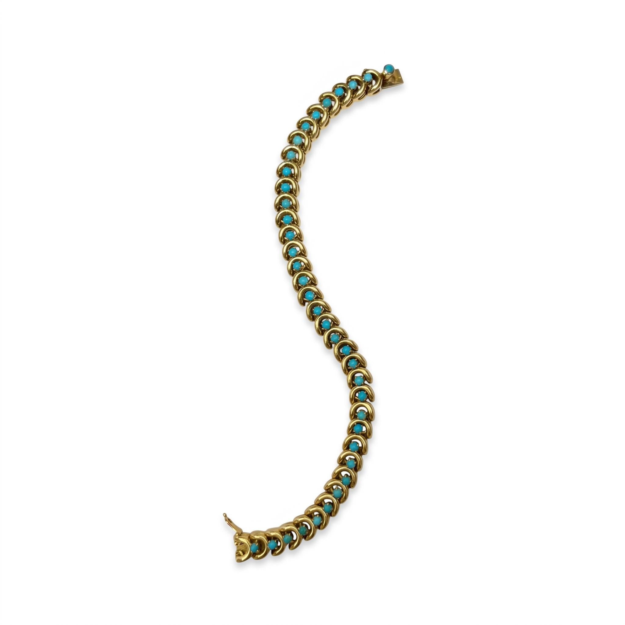 Van Cleef & Arpels Turquoise and Gold Bracelet by Georges Lenfant