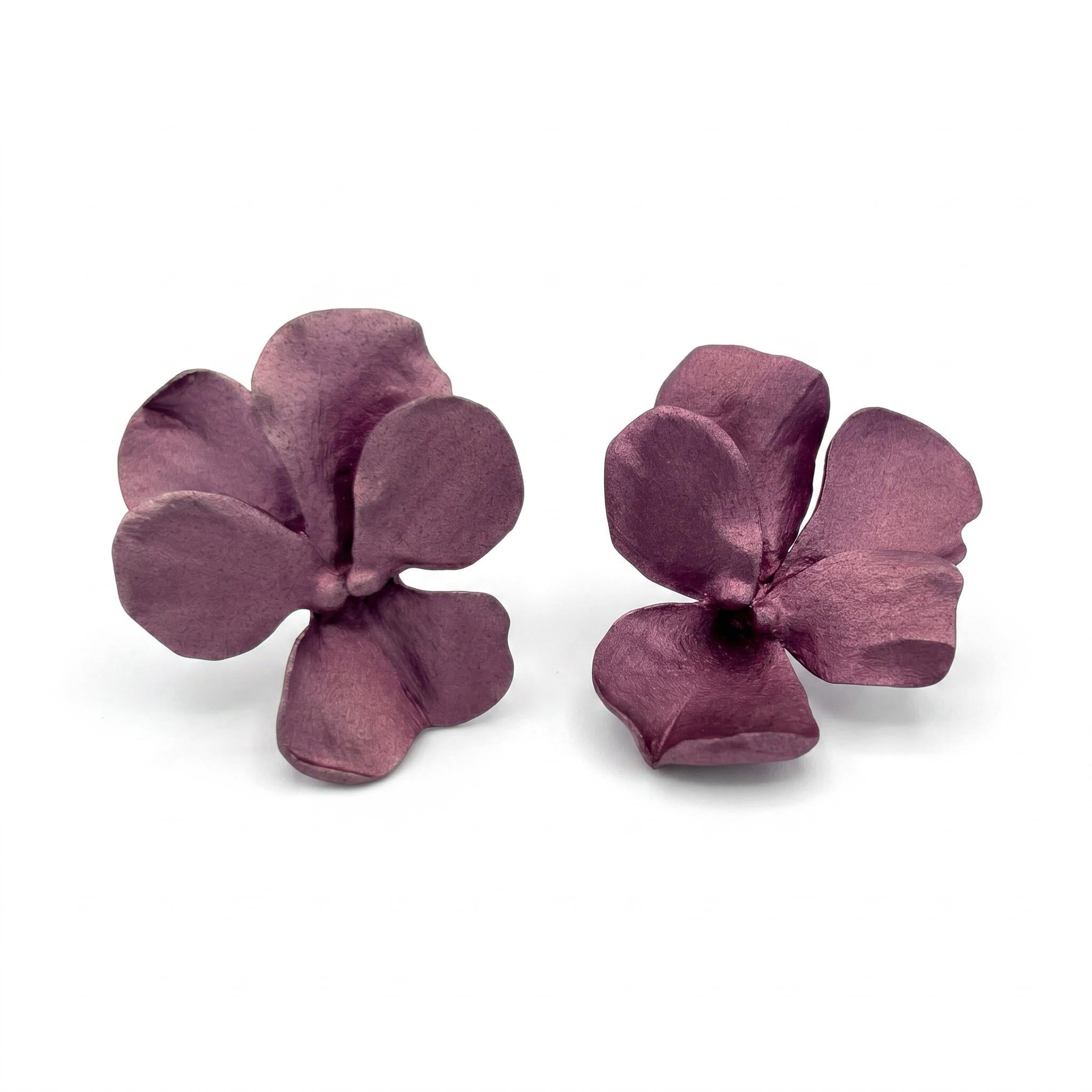 JAR Violet Aluminum Pansy Earrings