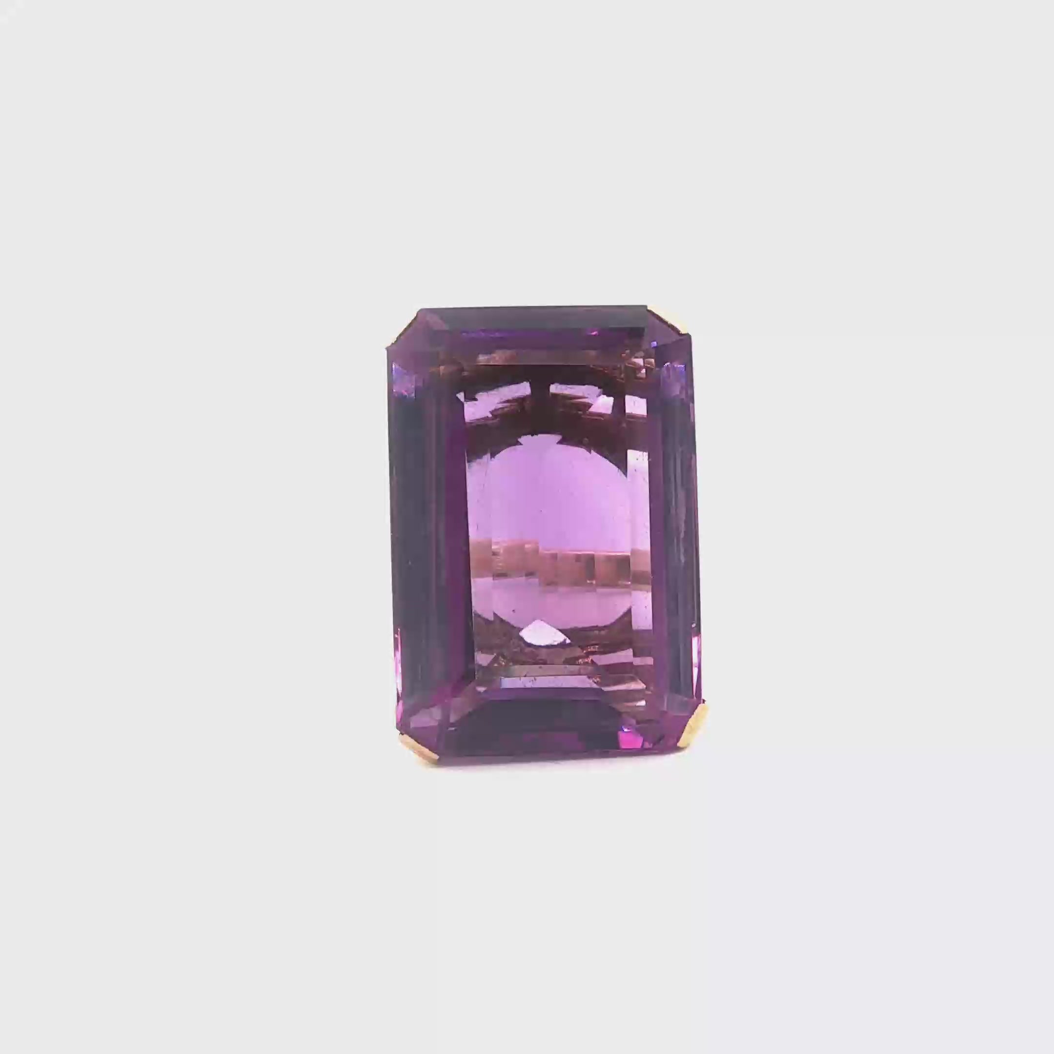 French 1970s Amethyst Ring, 66.14 Carats in 18k Gold