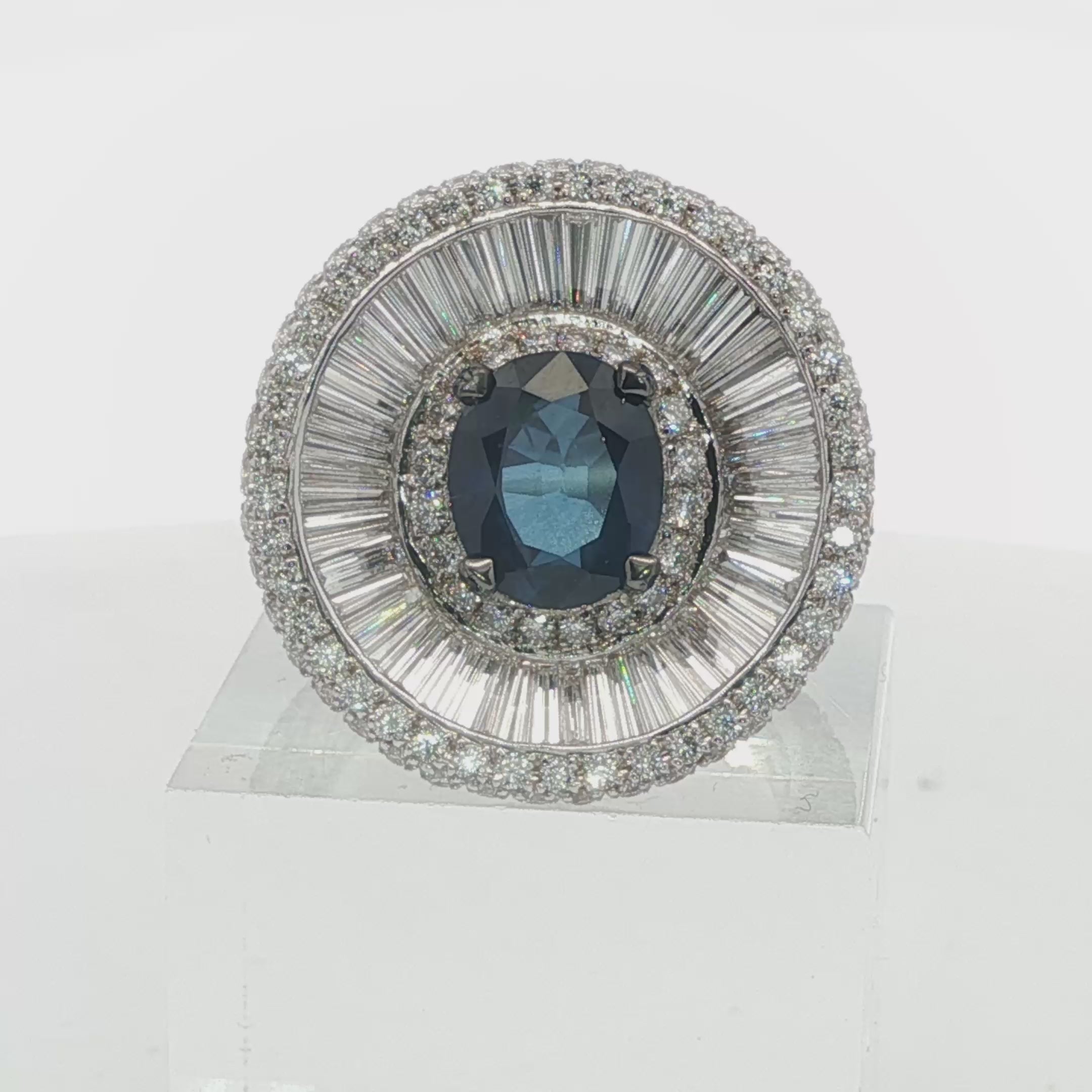 Celestial Geometry: A Sapphire and Diamond Ring by JANA