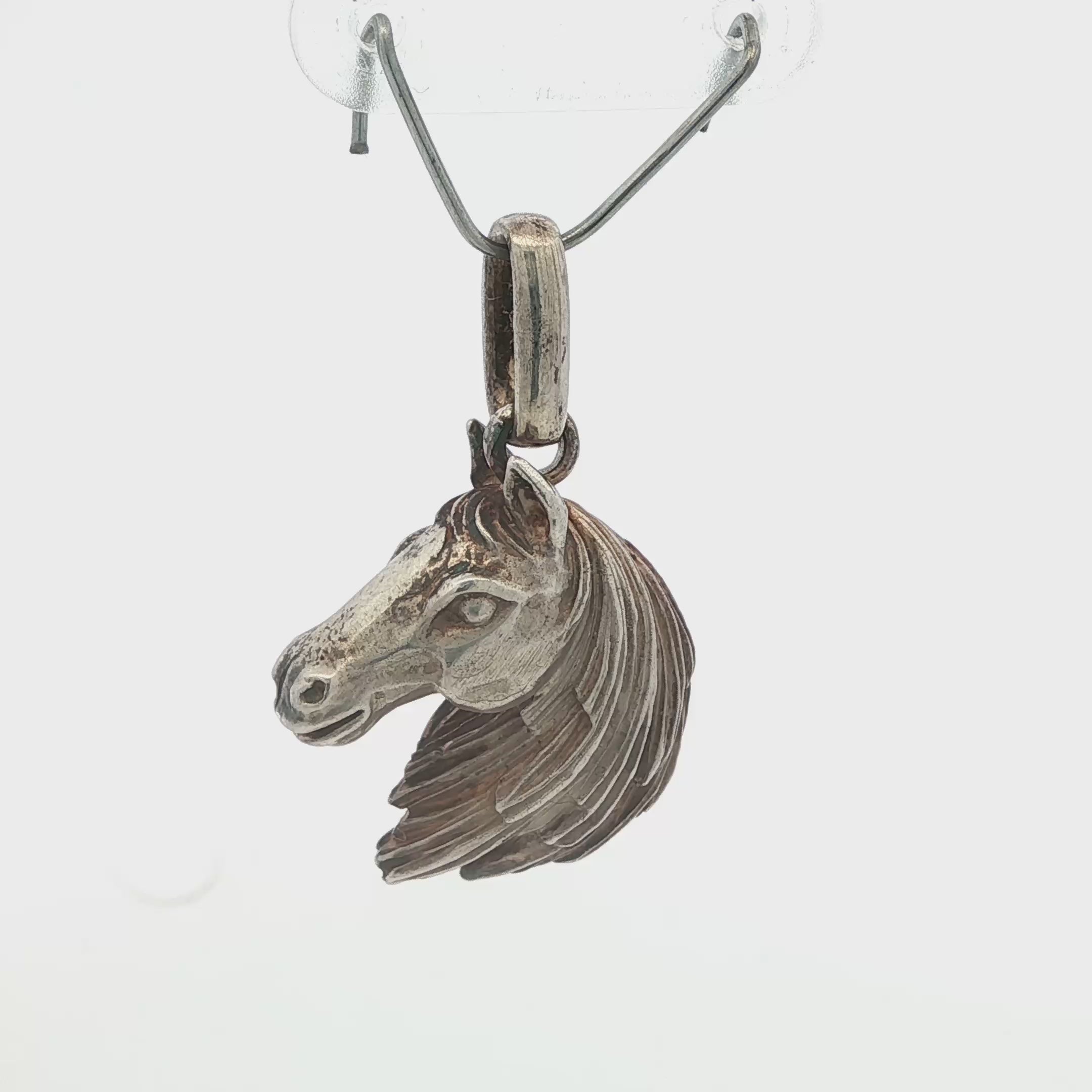 Silver Hermes Paris 1970 Horse Head Charm Pendant 17.30grs