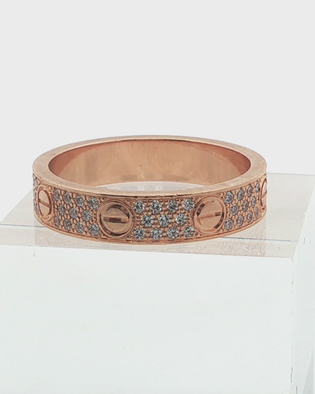 Cartier Love Ring, Full Pavé in Rose Gold