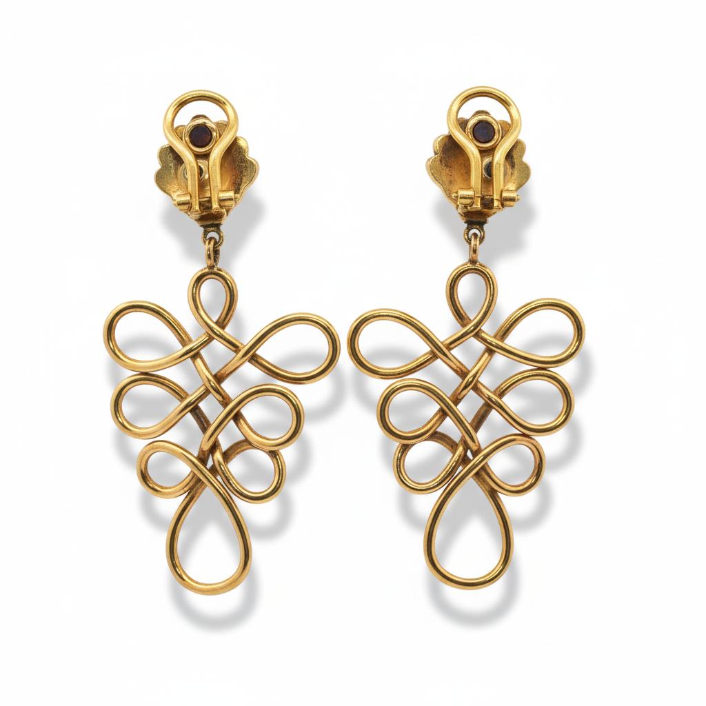 1970s Gold Dangle Earrings