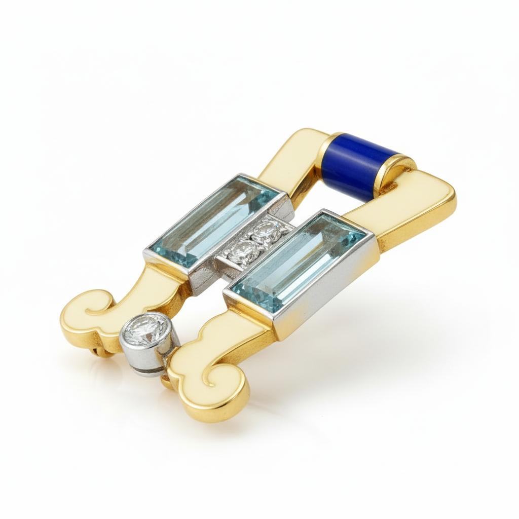 Cartier Aquamarine & Diamond Brooch France, Circa 1910