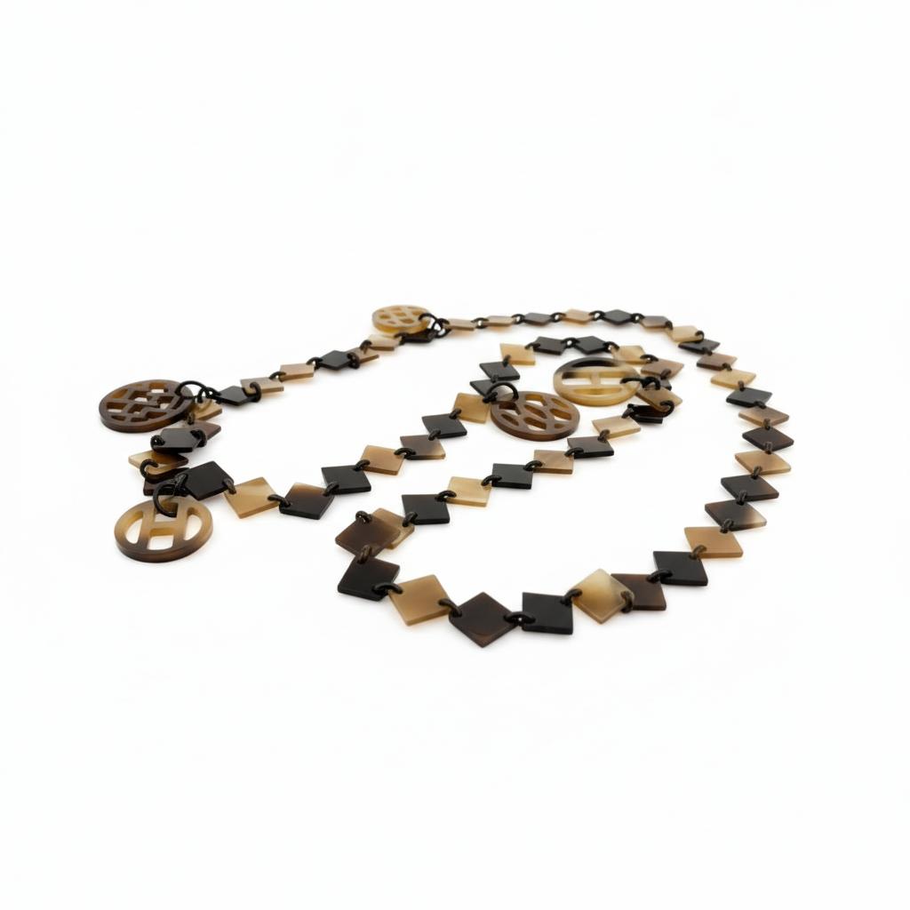 Hermès Buffalo Horn Diva Necklace-Long Necklace · Brown · 126 cm