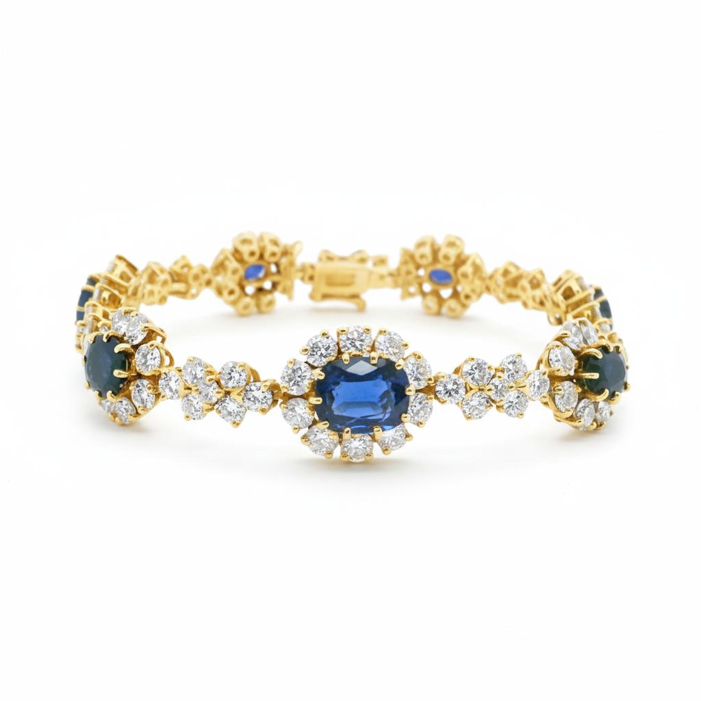 Cartier Paris Sapphire and Diamond Bracelet, 1980s