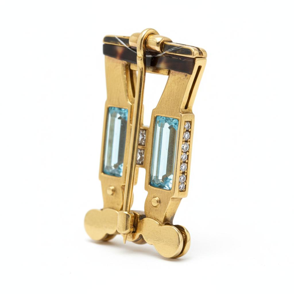 Cartier Aquamarine & Diamond Brooch France, Circa 1910