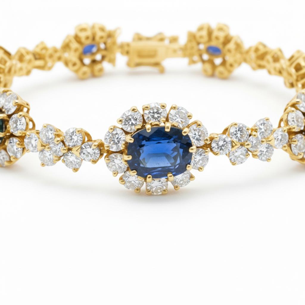 Cartier Paris Sapphire and Diamond Bracelet, 1980s