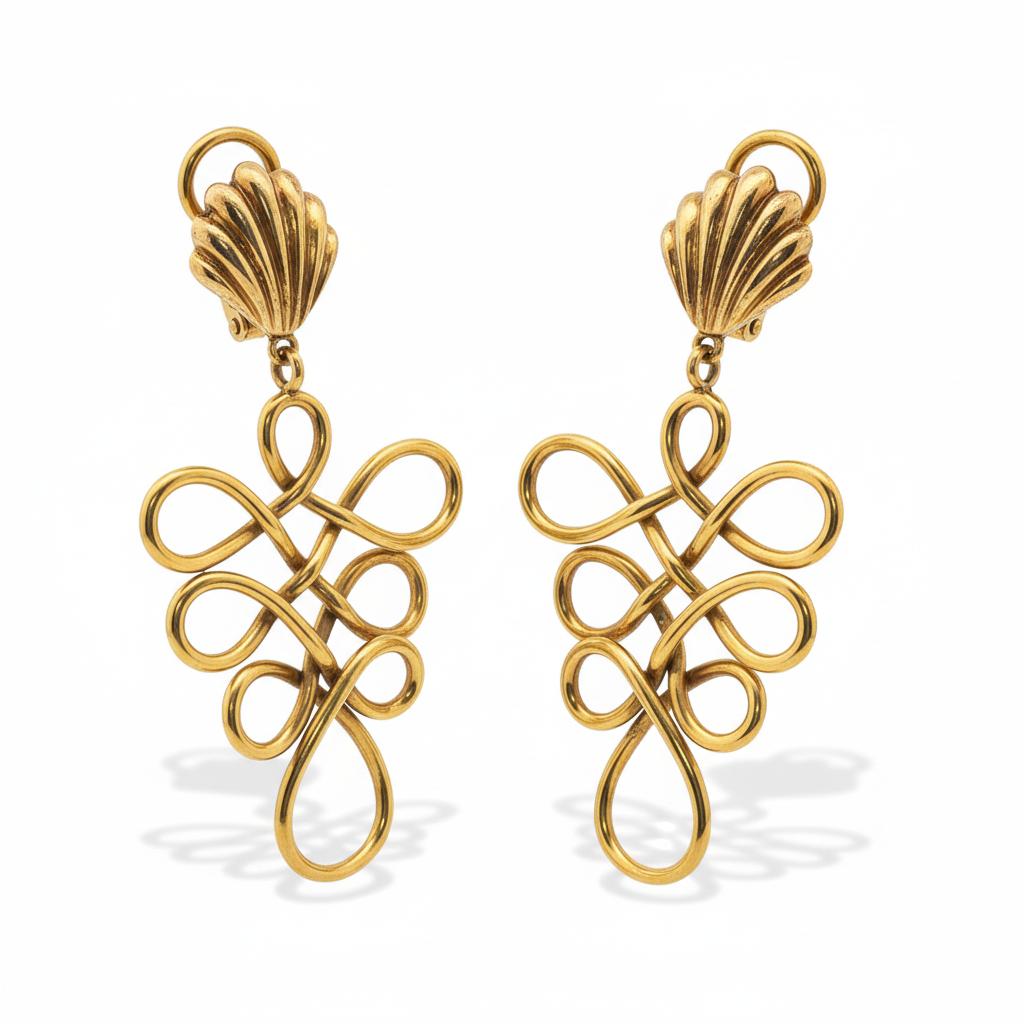 1970s Gold Dangle Earrings